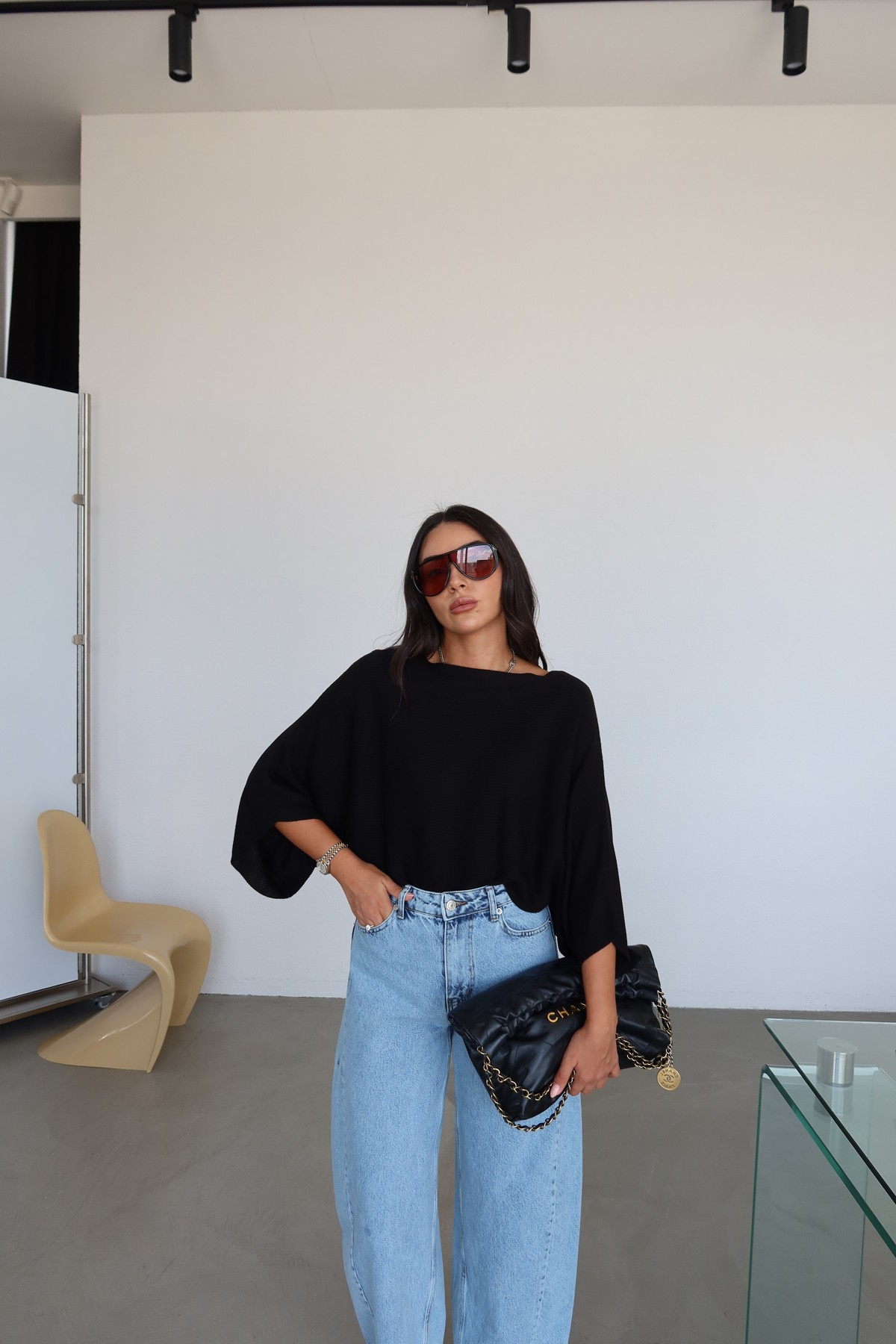 Boat Neck Batwing Sleeve Jumper — photograph 4