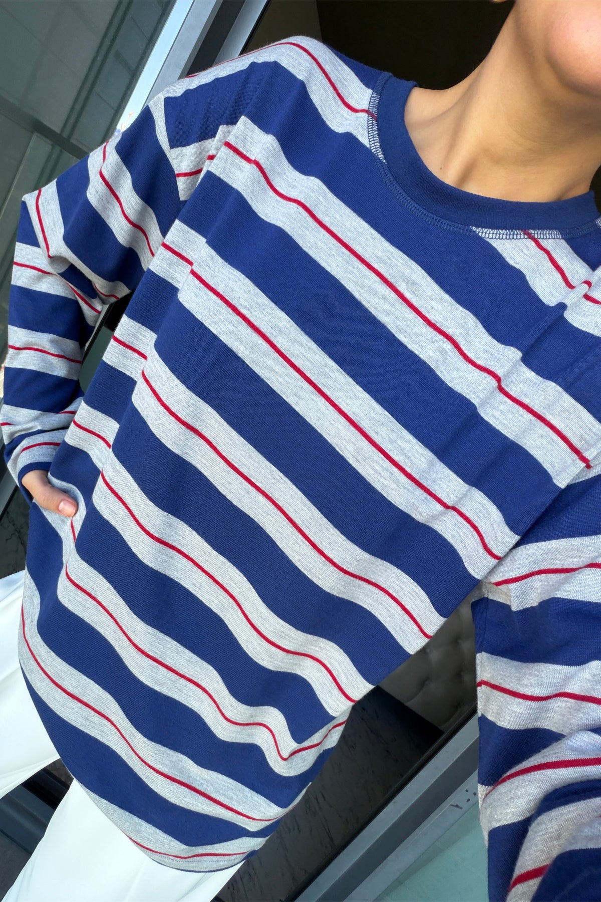 Navy Long Sleeve Striped T-Shirt — photograph 5