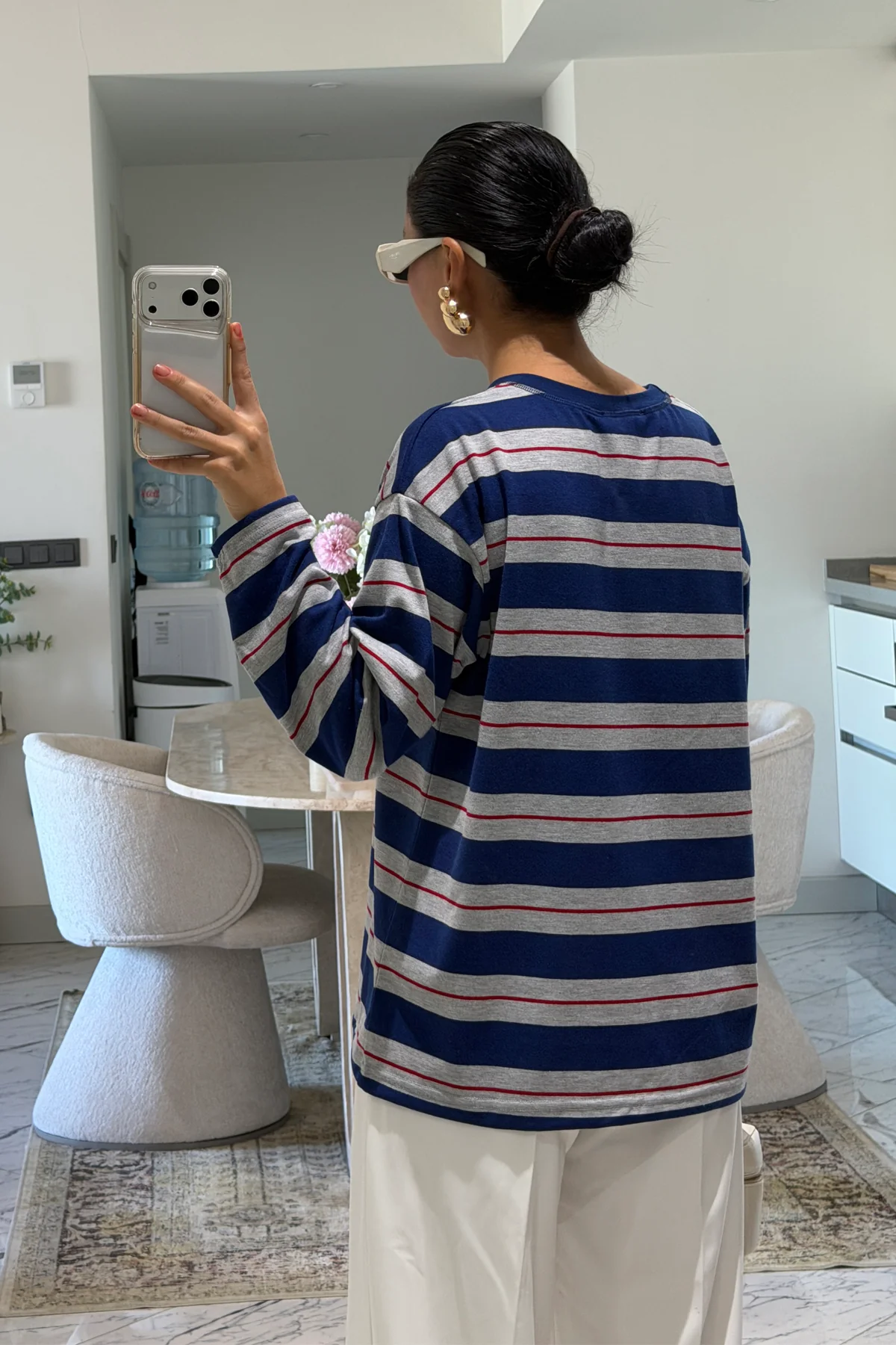 Navy Long Sleeve Striped T-Shirt — photograph 6