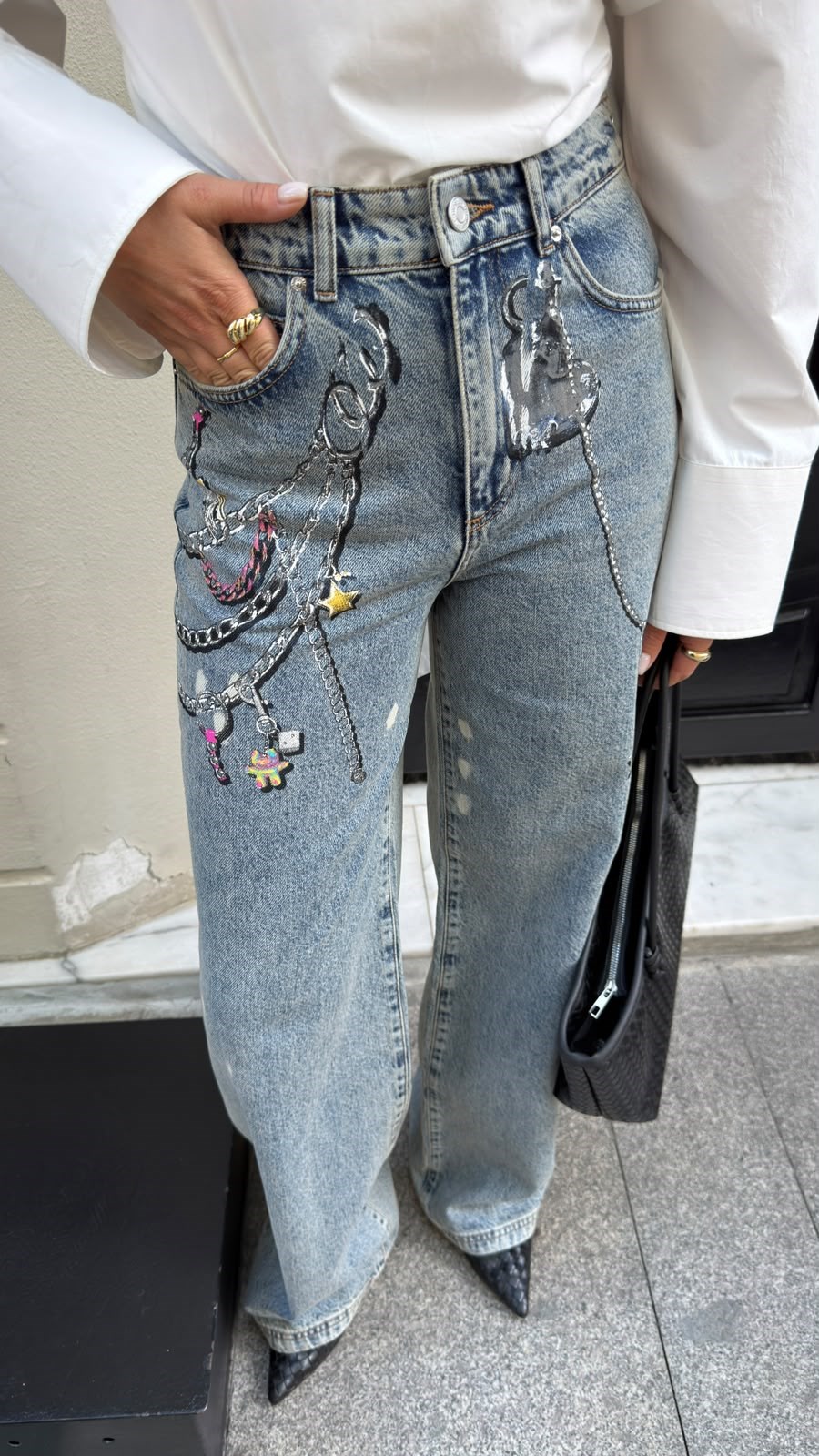 Buz Detail Jeans Trousers