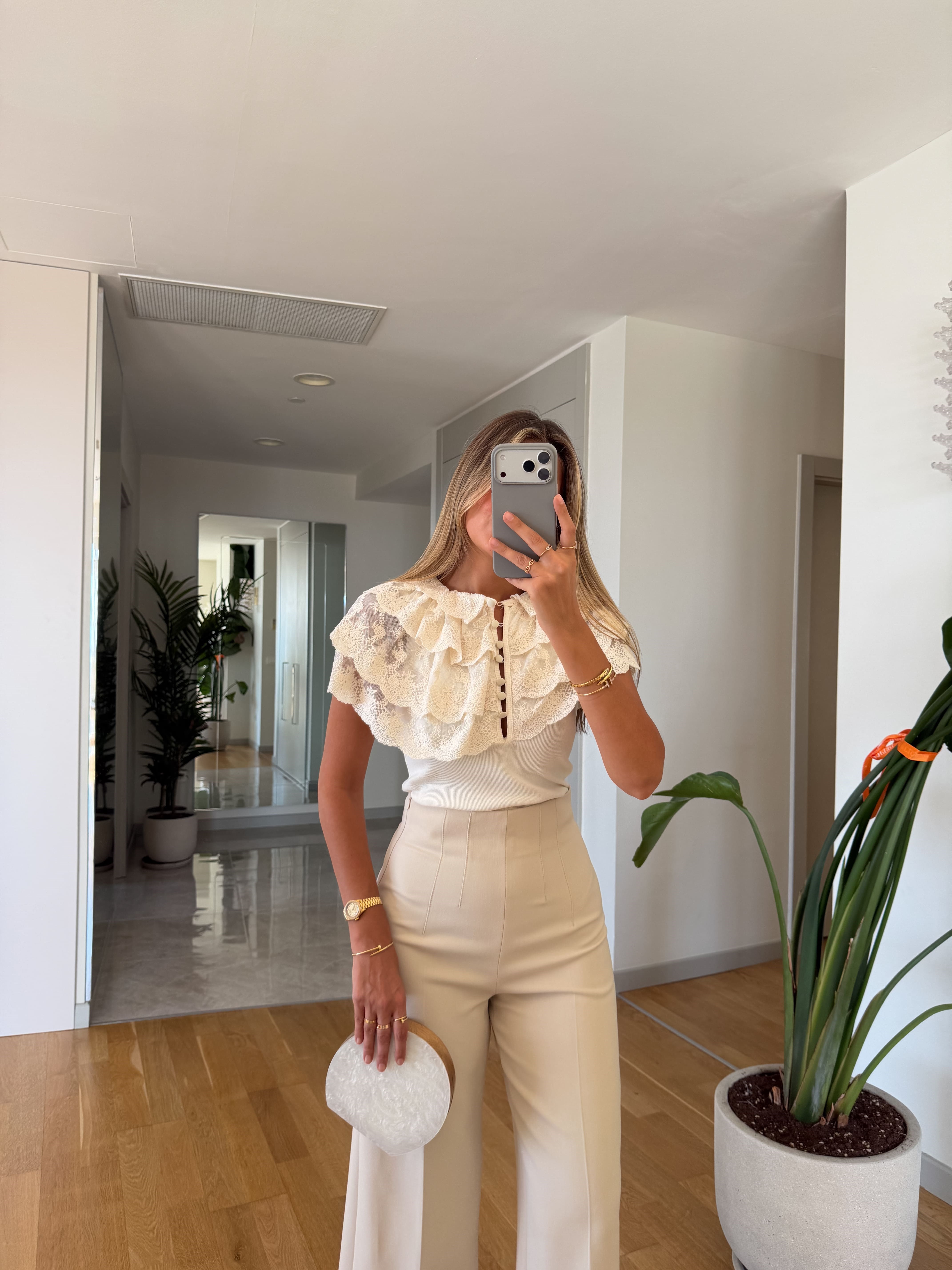 Ruffled Lace Blouse