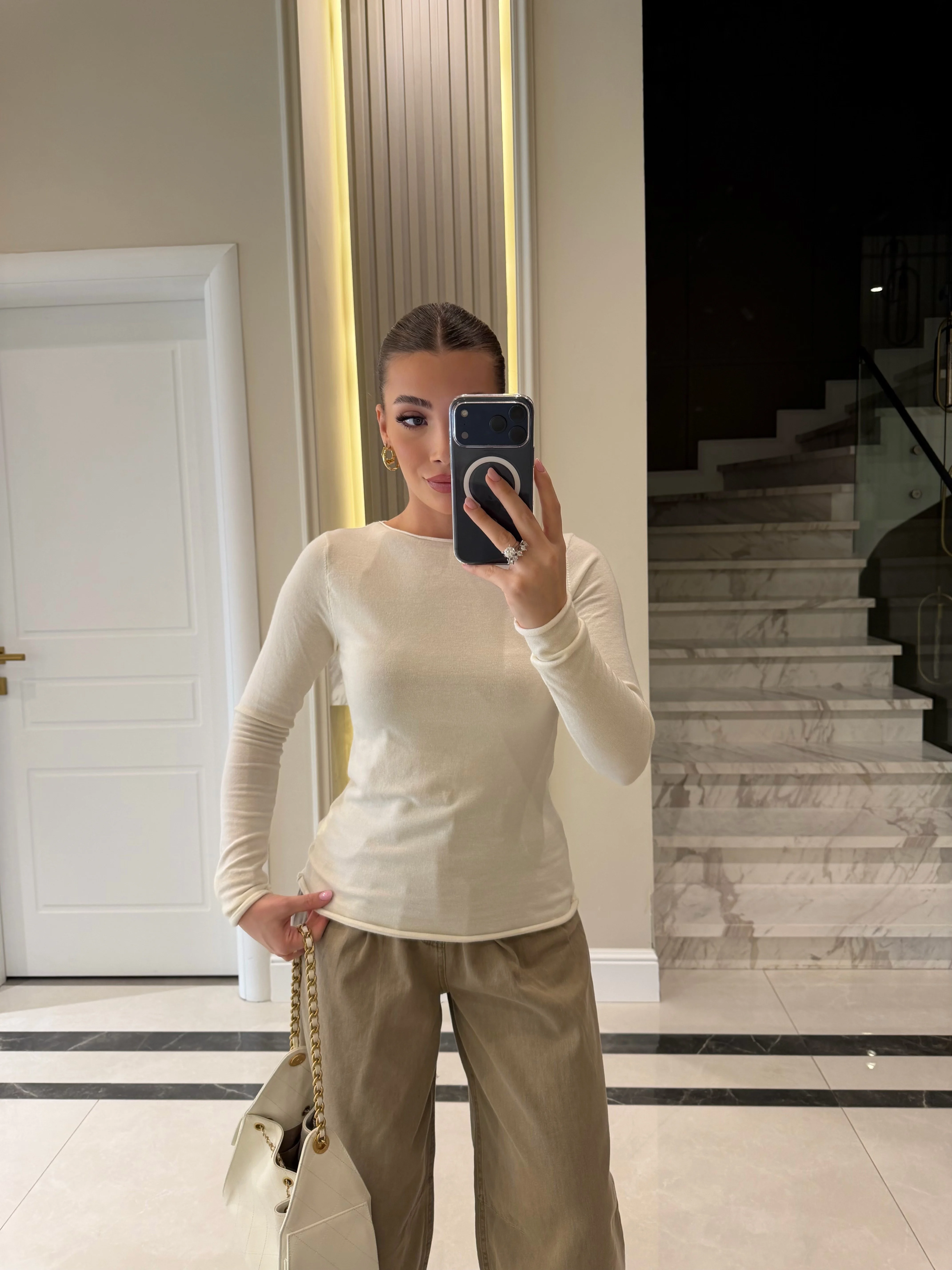 Boat Neck Ultra Hafif Knit Jumper