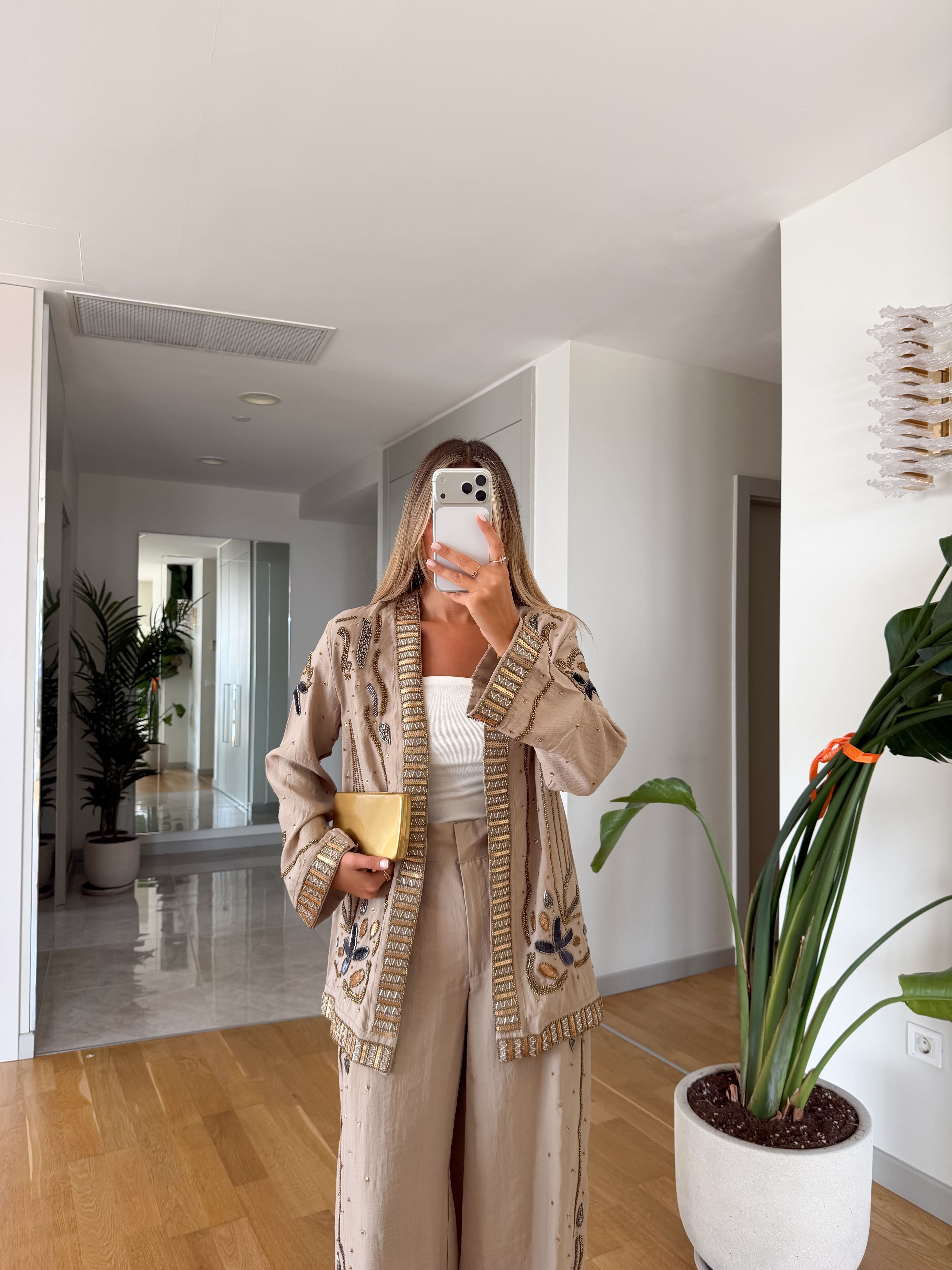 Beaded Embroidered Tencel Kimono