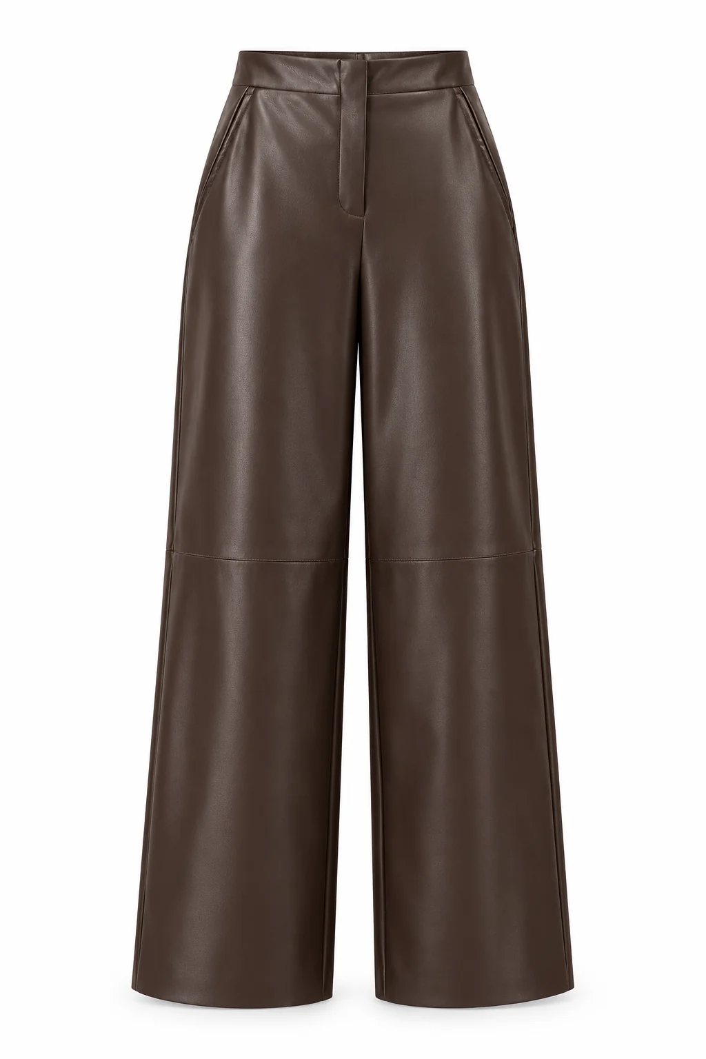 Leather Osso Brown Regular Fit Trousers