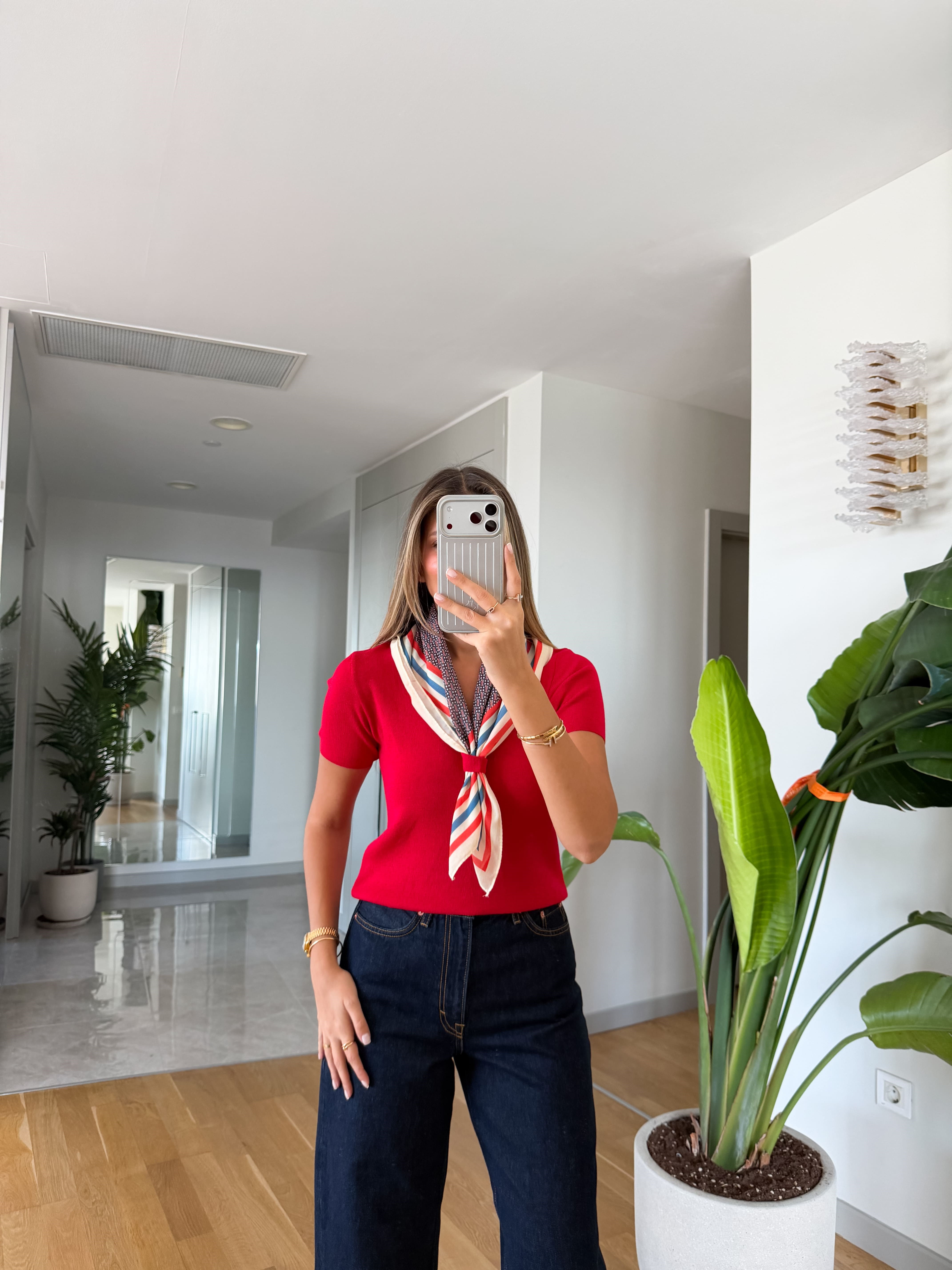Shawl Detail Knit Blouse