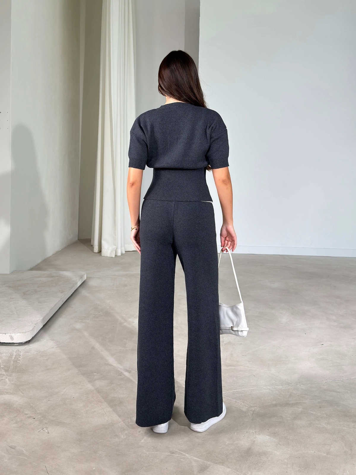 Zip Front Short Sleeve Carli Two Piece Knit Women'S Set — photograph 3