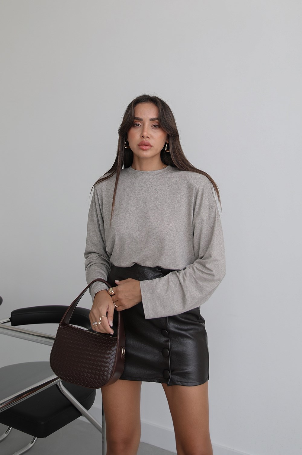 Melanj Padded Long Sleeve Blouse