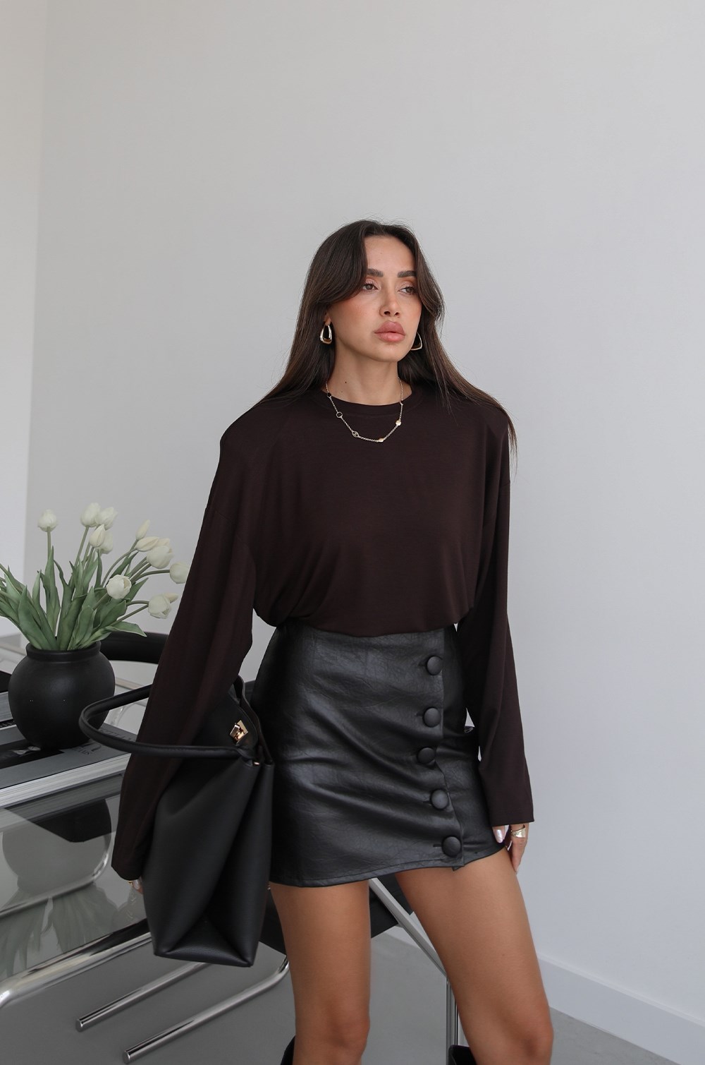 Padded Long Sleeve Blouse