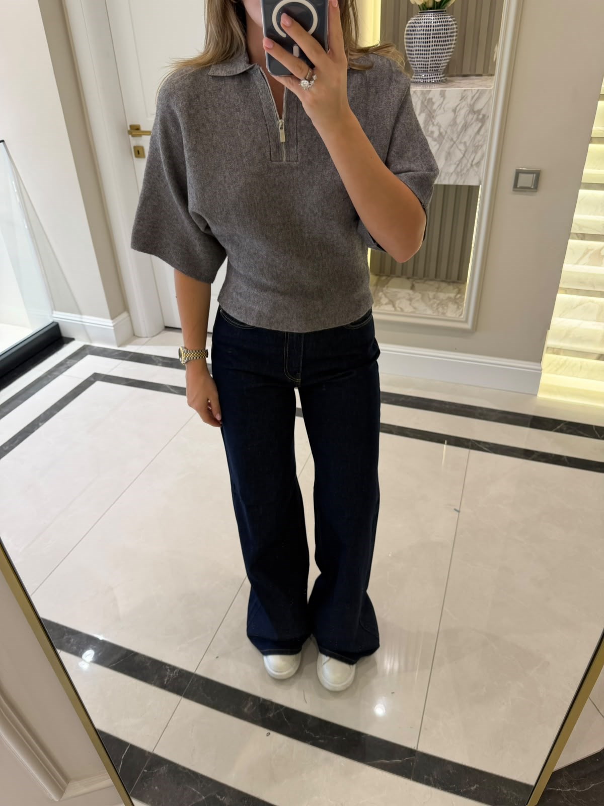 Polo Collar Zip Jumper — photograph 3