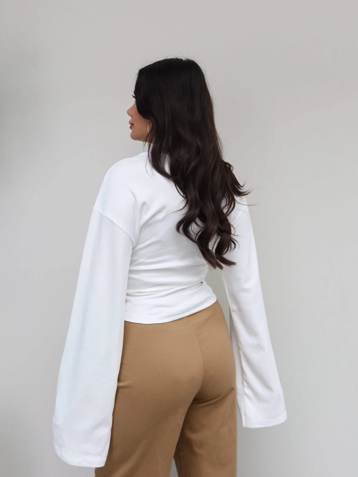 Side Gathered Long Sleeve Blouse — photograph 5