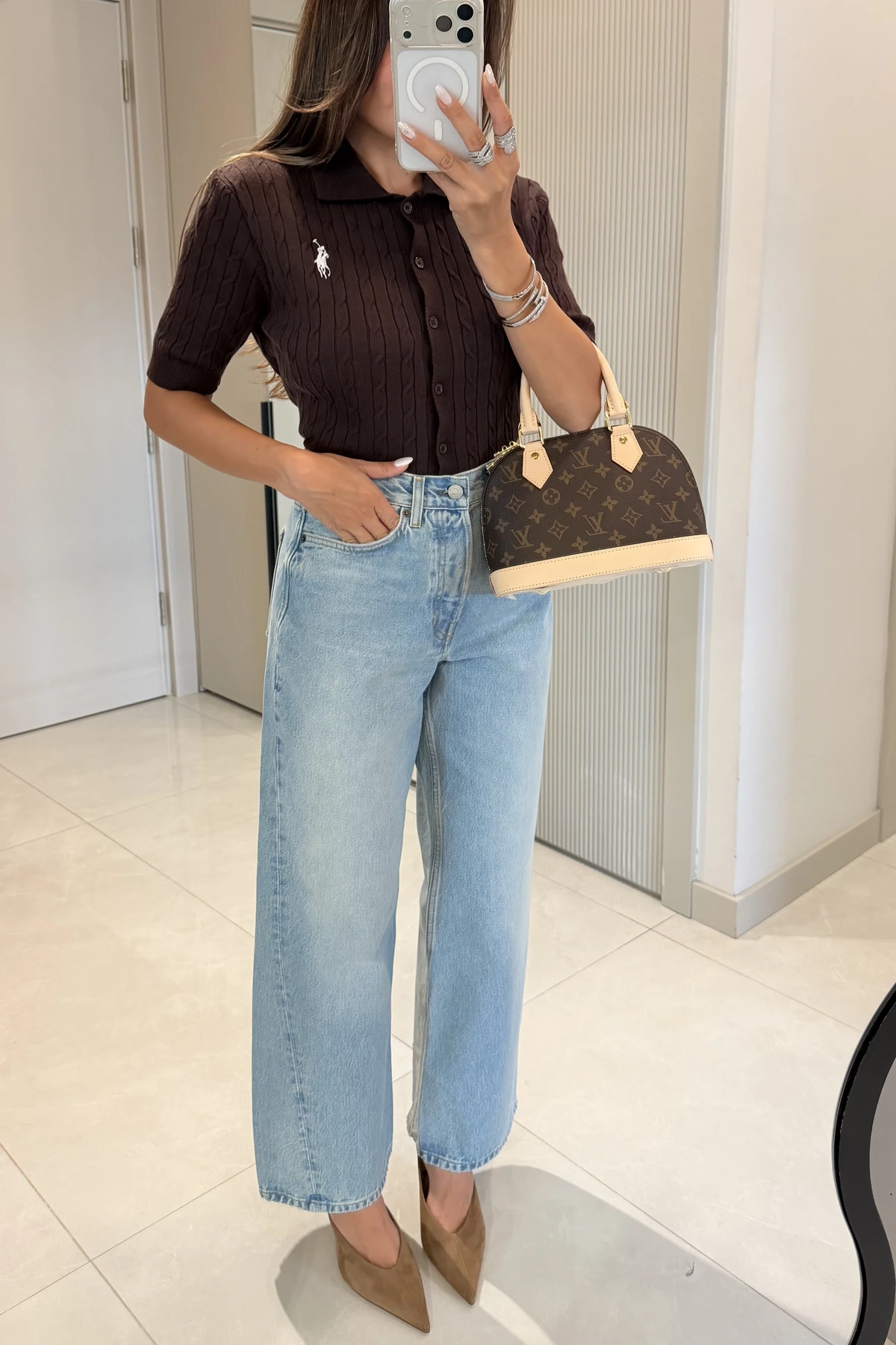Gamer Midblue High Waisted Baggy Jeans — photograph 4