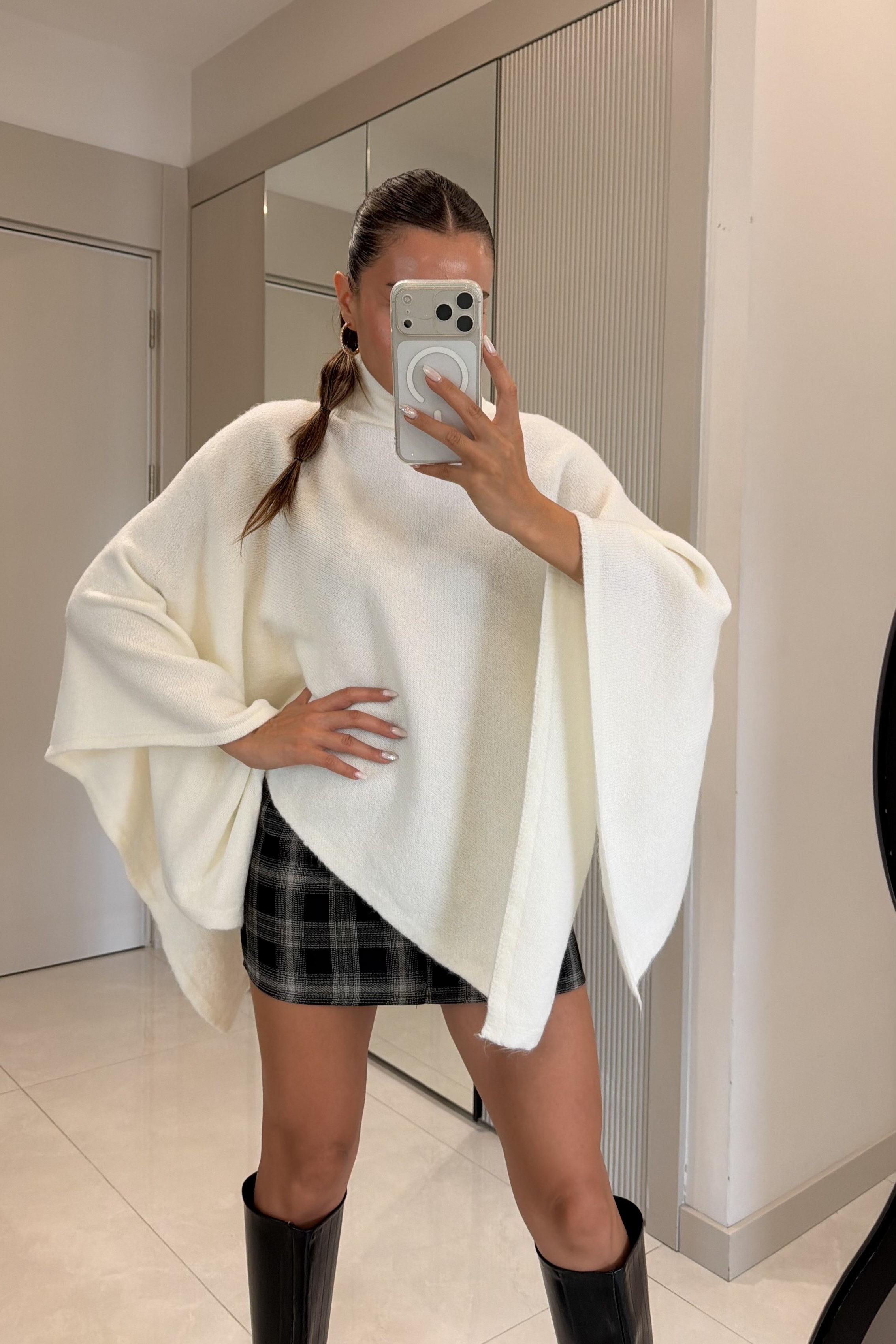 Camilla Asymmetric Turtleneck Poncho — photograph 2
