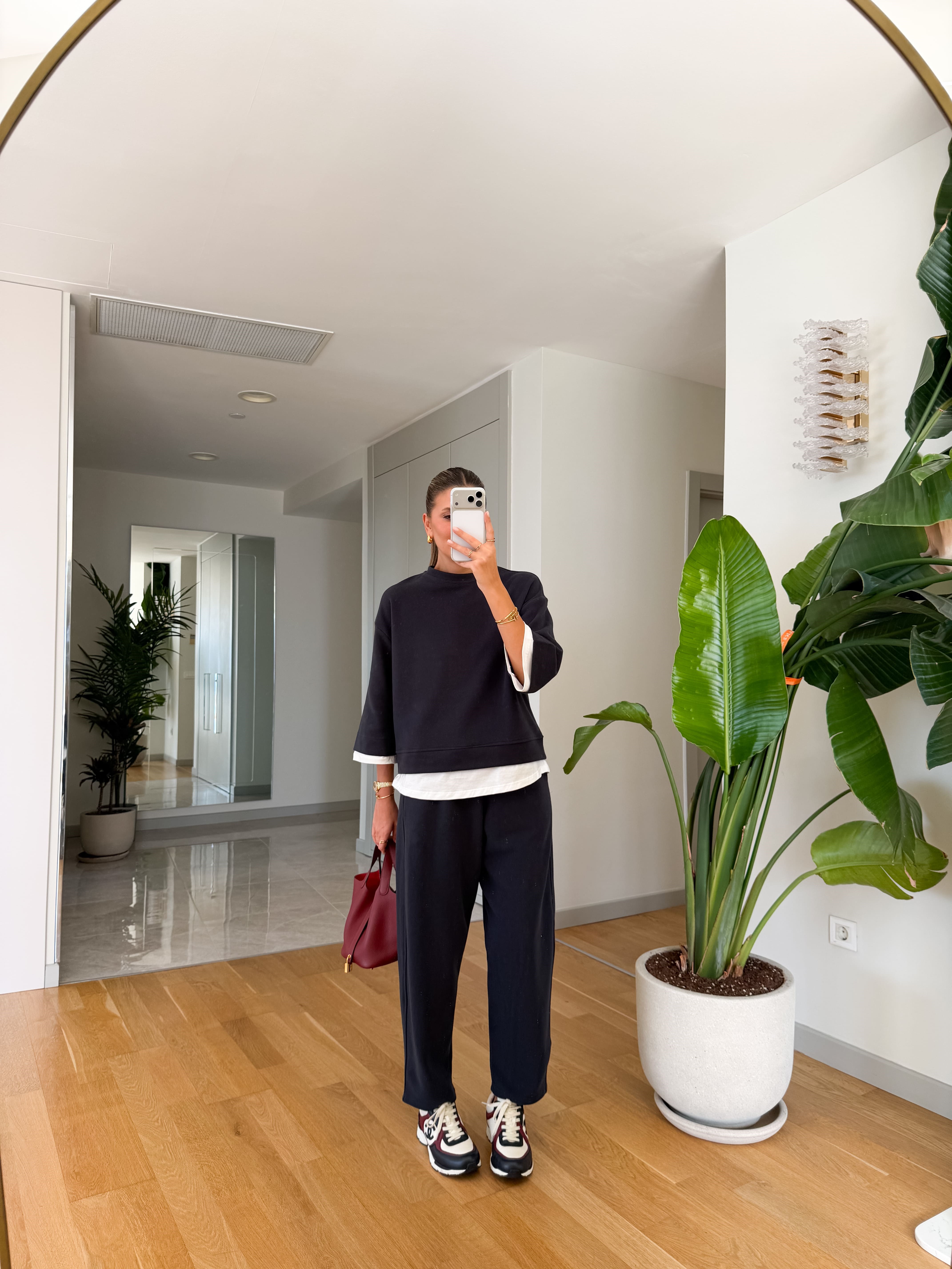 Contrast T Shirt Knit Set — photograph 2