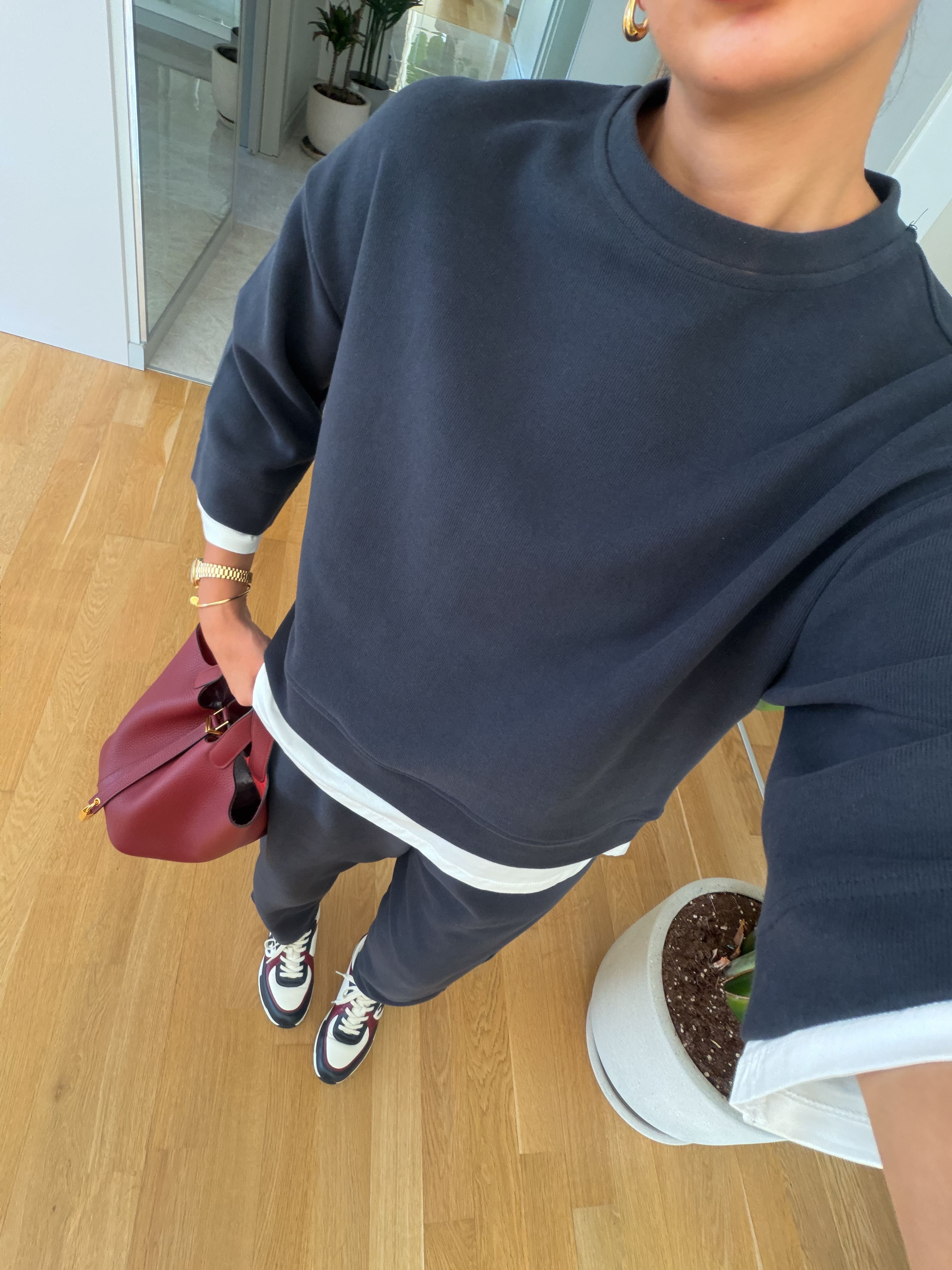 Contrast T Shirt Knit Set — photograph 4