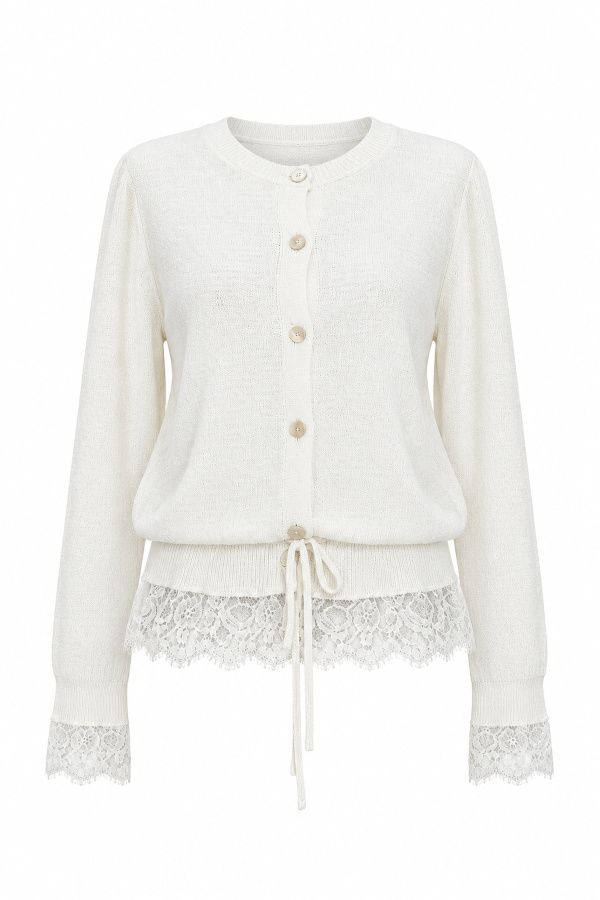 Belden Ayarlanbilir Skirt Ucu Lace Cardigan