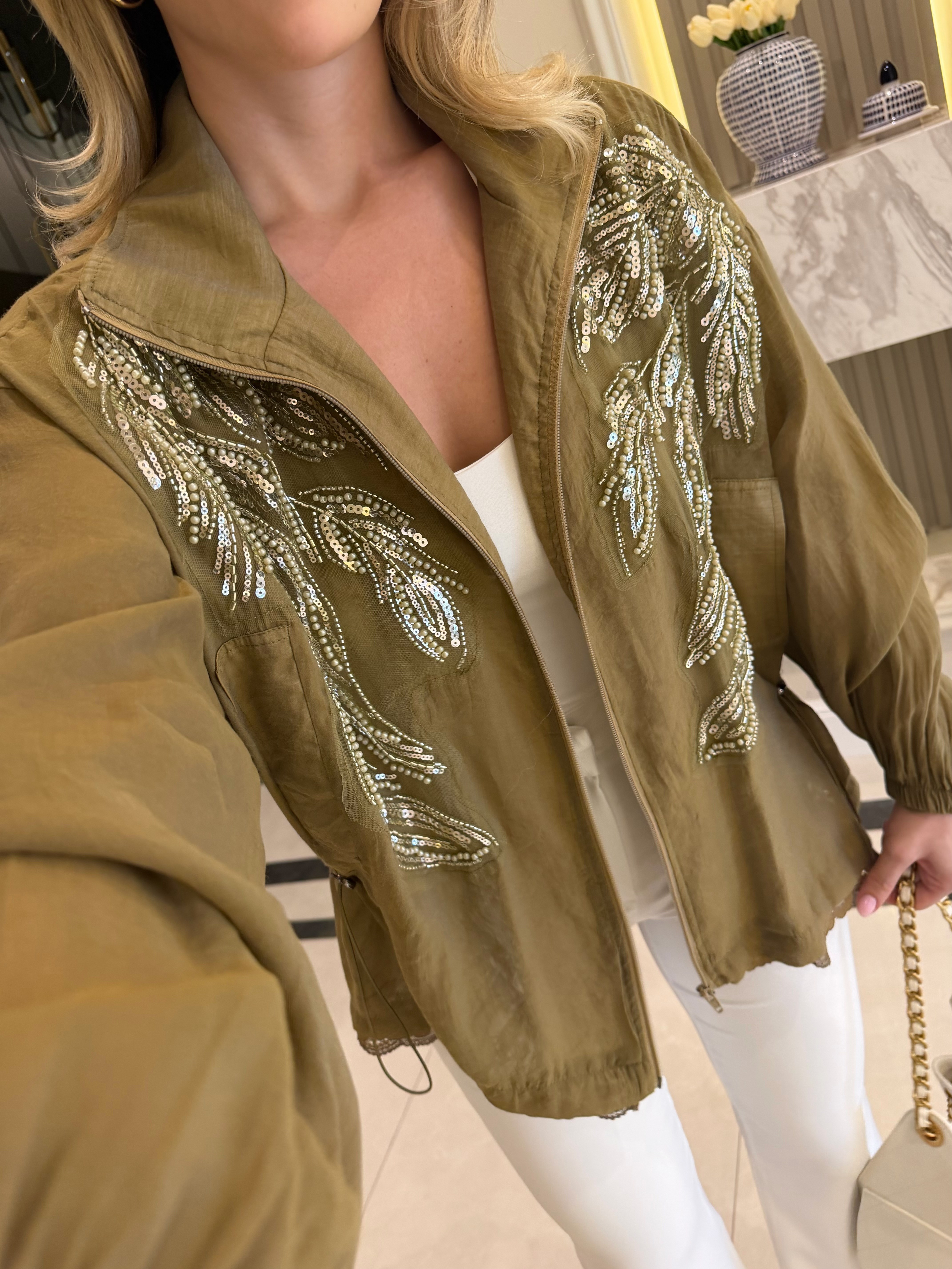 Olive Embroidered Dik Jacket — photograph 4