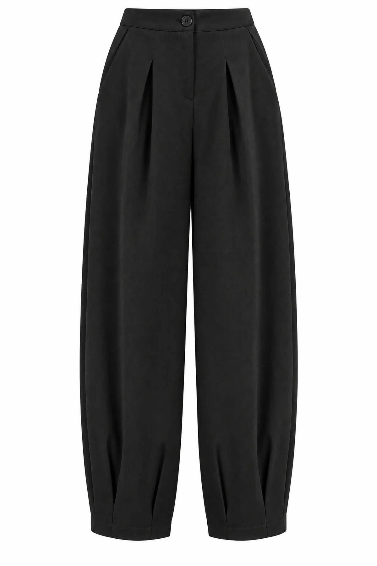 Mia Pleat Detail Black Trousers