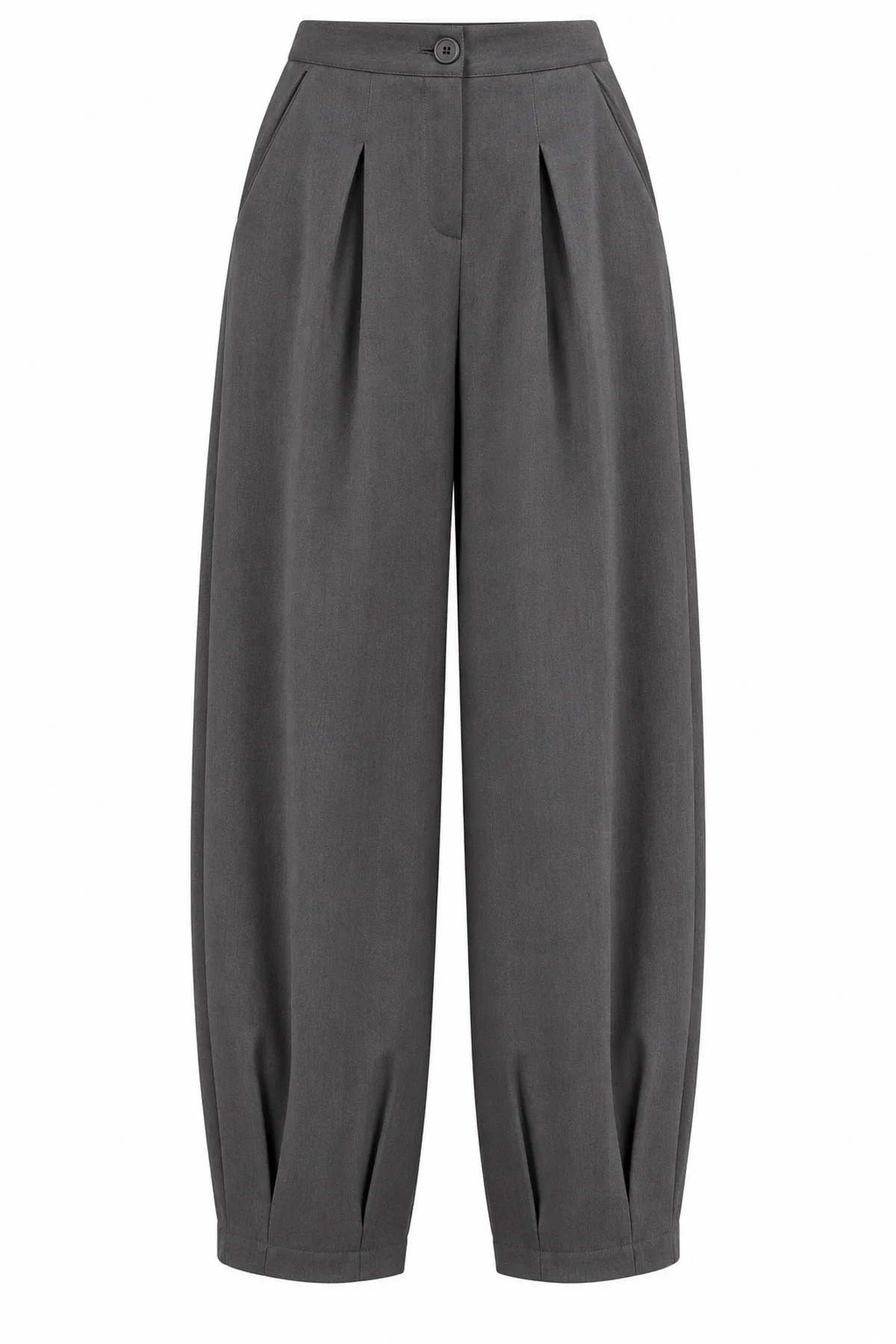 Mia Pleat Detail Charcoal Trousers