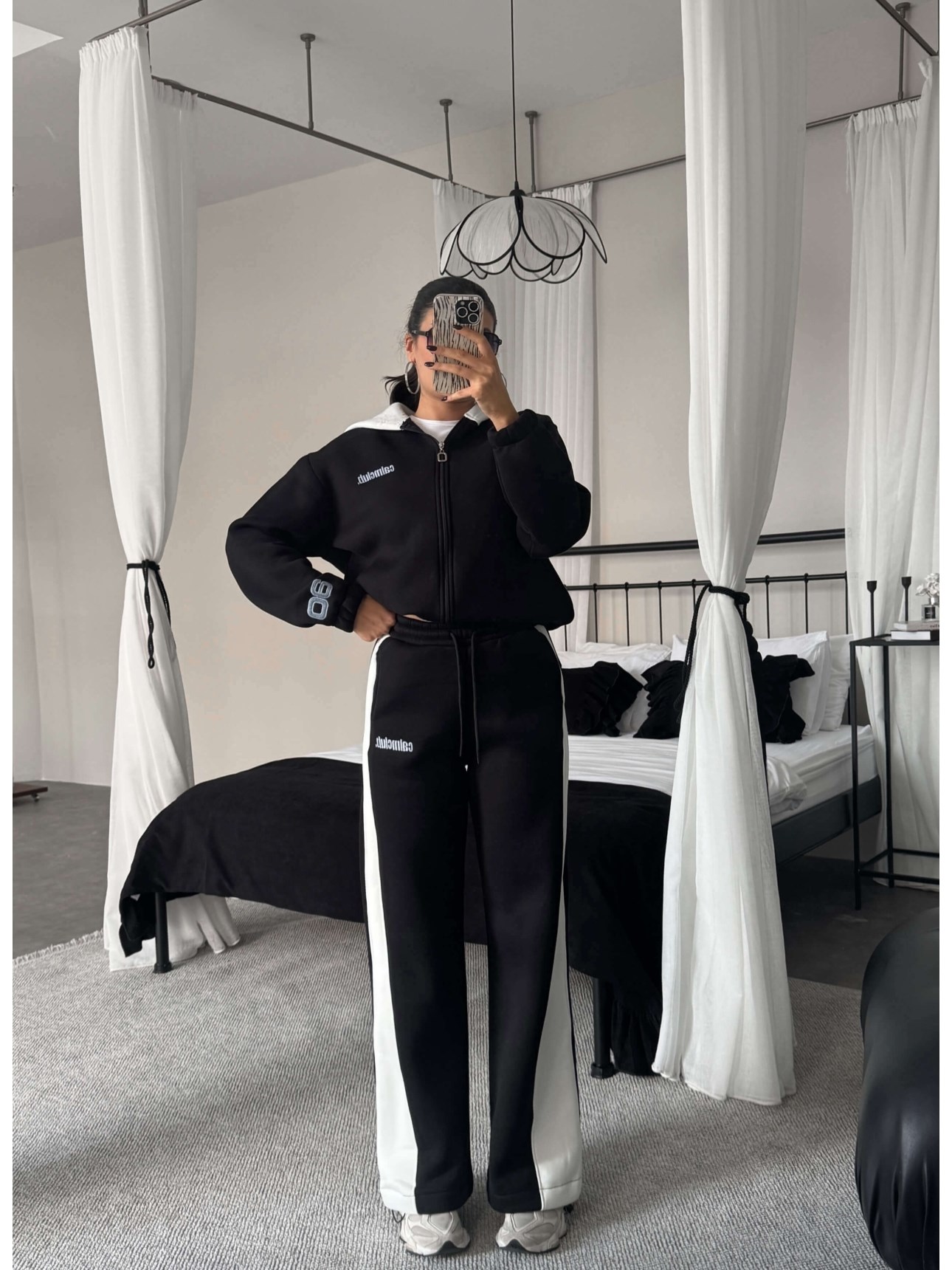 Two Tone Brushed Fleece Tracksuit Set — photograph 4
