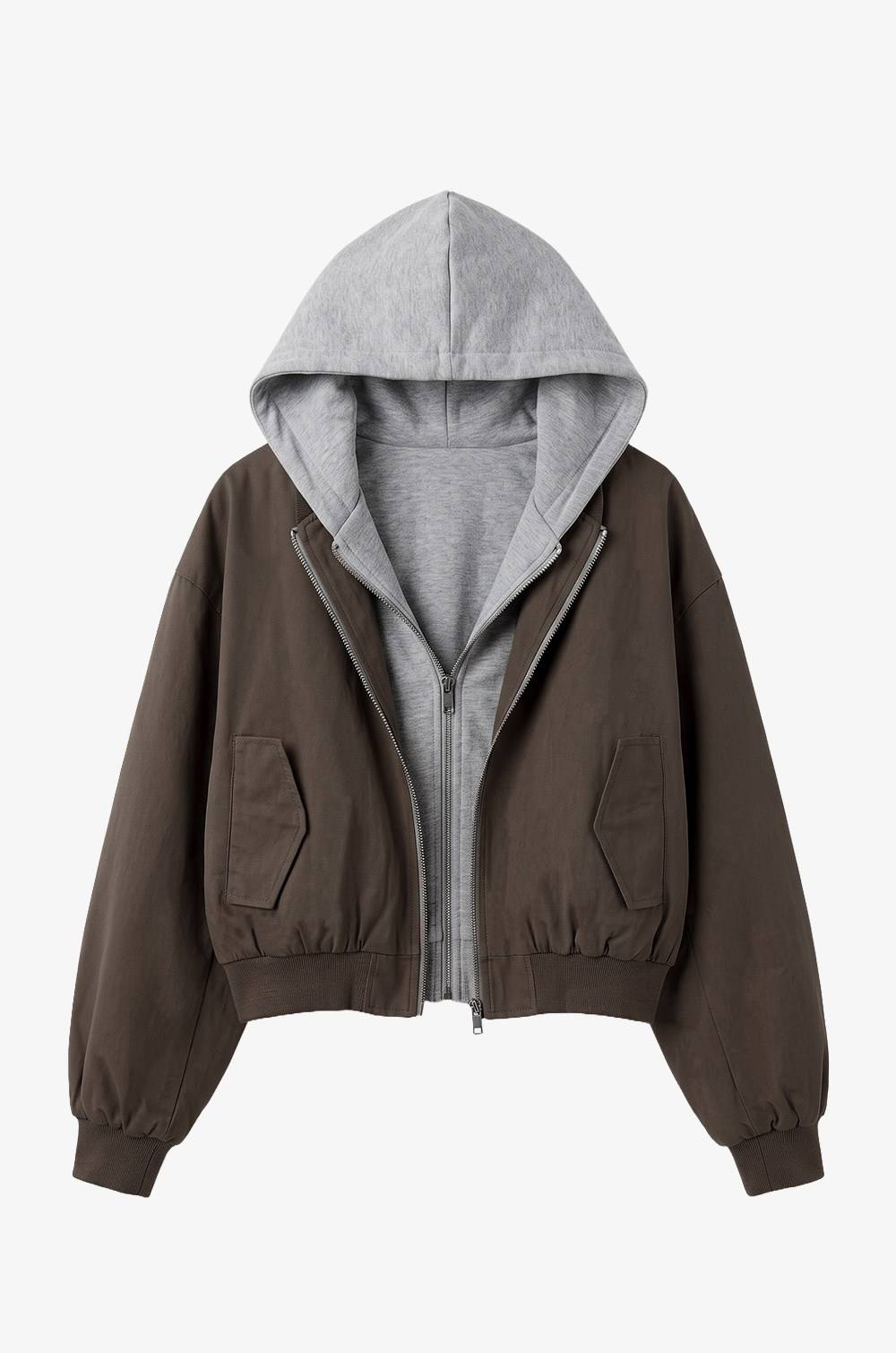 Brown Hooded Double Bomber Mont — photograph 4