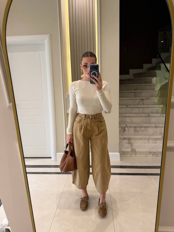 Caramel Vintage Washed Bol Cut Jeans
