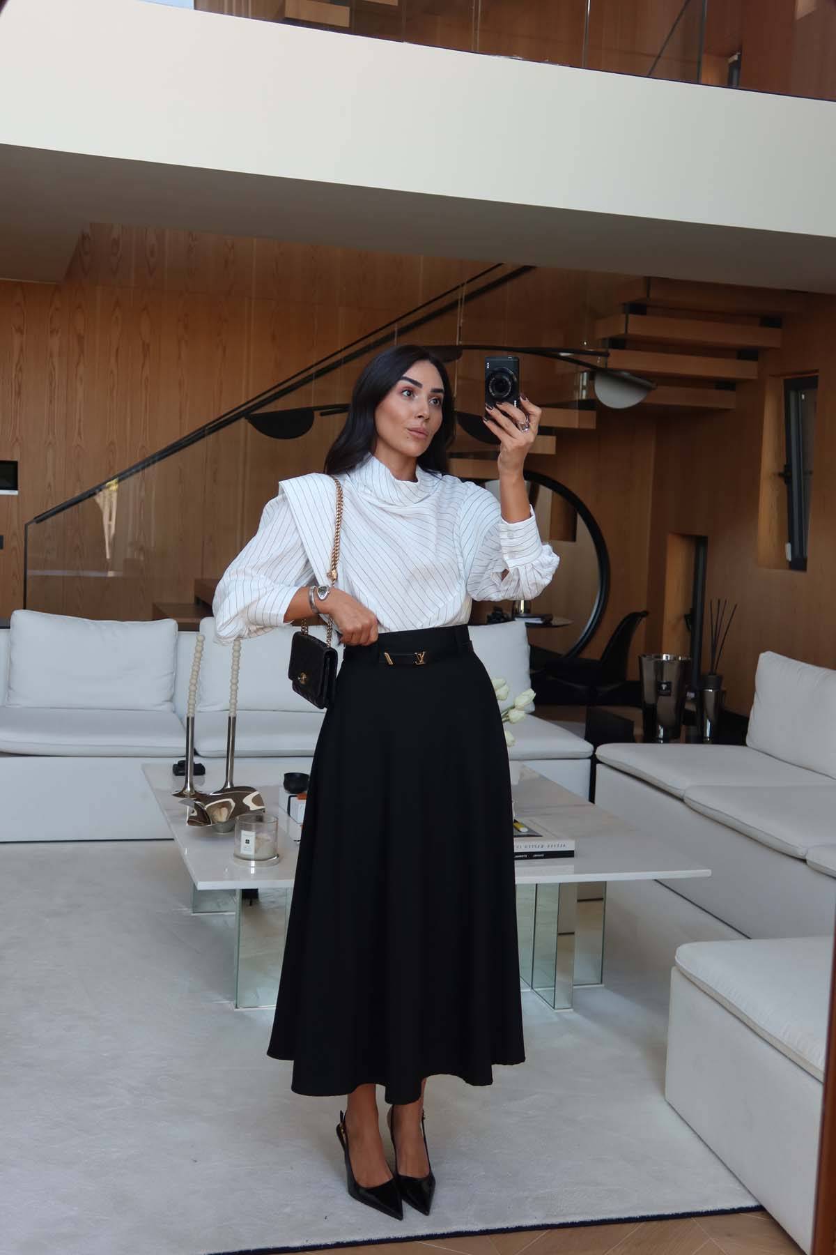Suede Belted Maxi Basic Skirt — photograph 4