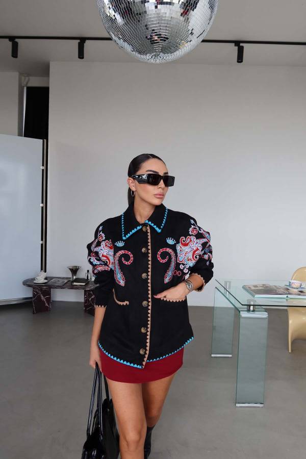 Premium Embroidered Suede Jacket