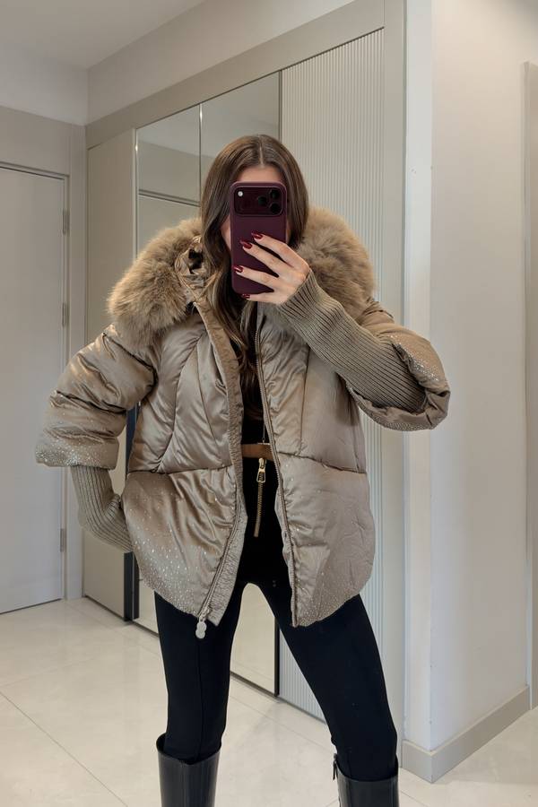 Bonilla Embellished Premium Luxury Puffer Coat