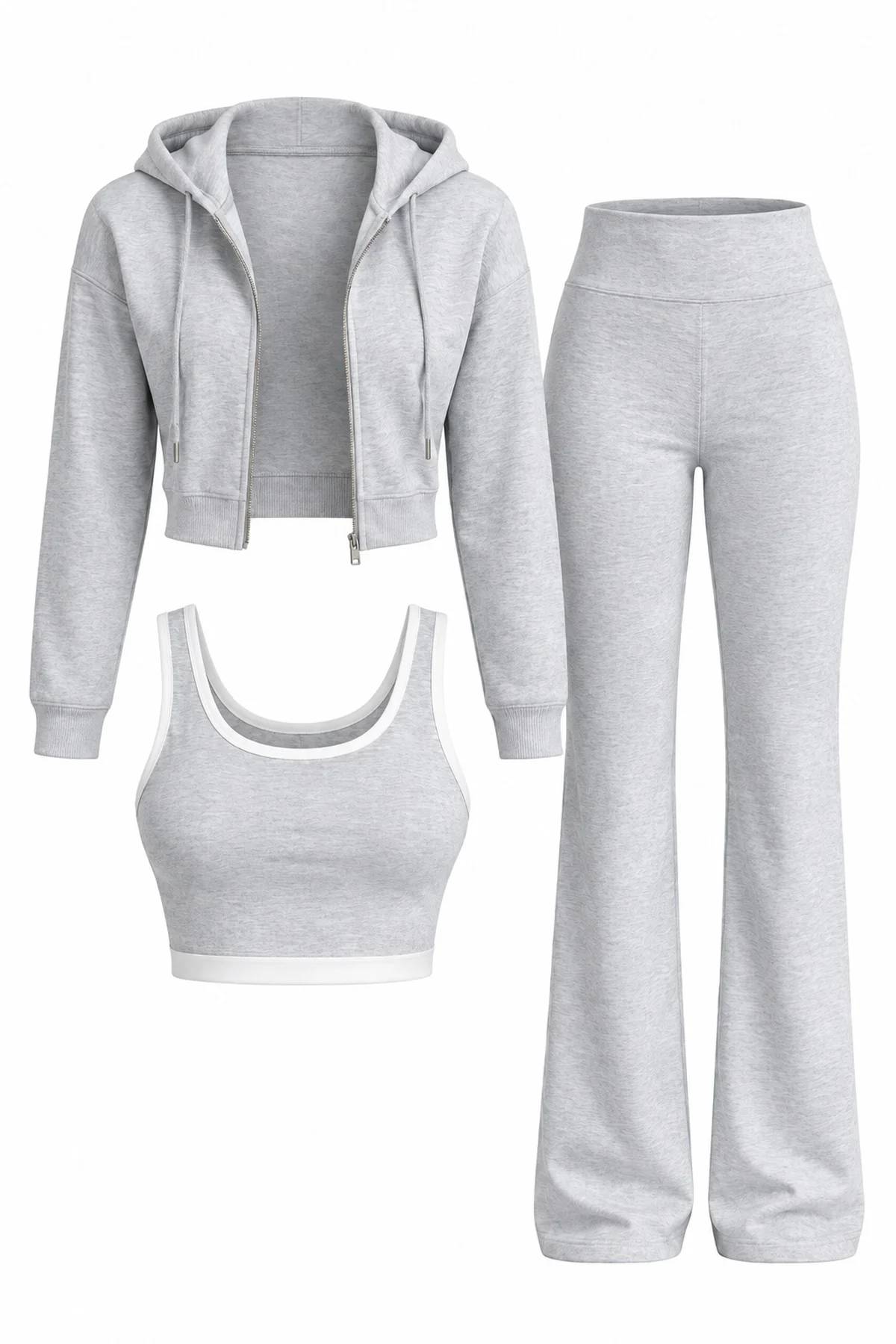 Cropped Atletli Bell Casual Grey Set