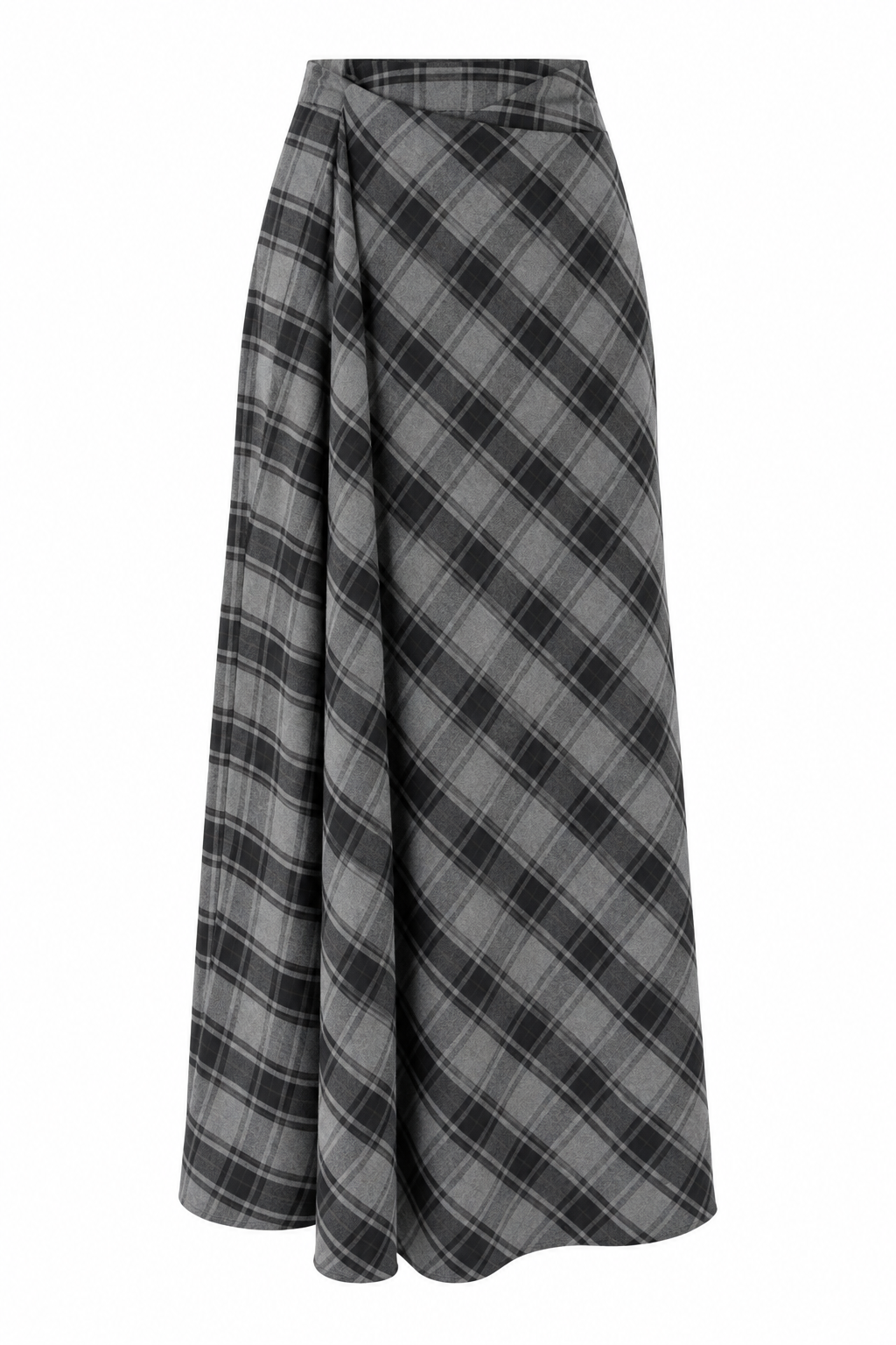 Plaid Split Midi Skirt — photograph 2