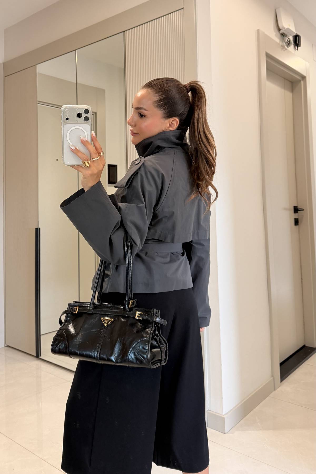 Saphira Belted Short Trench Coat — photograph 2