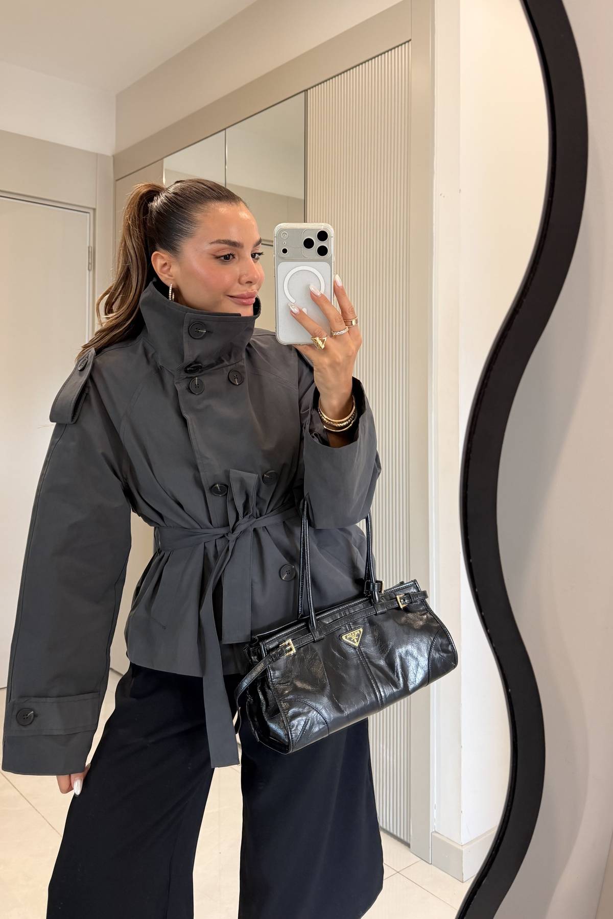 Saphira Belted Short Trench Coat — photograph 1