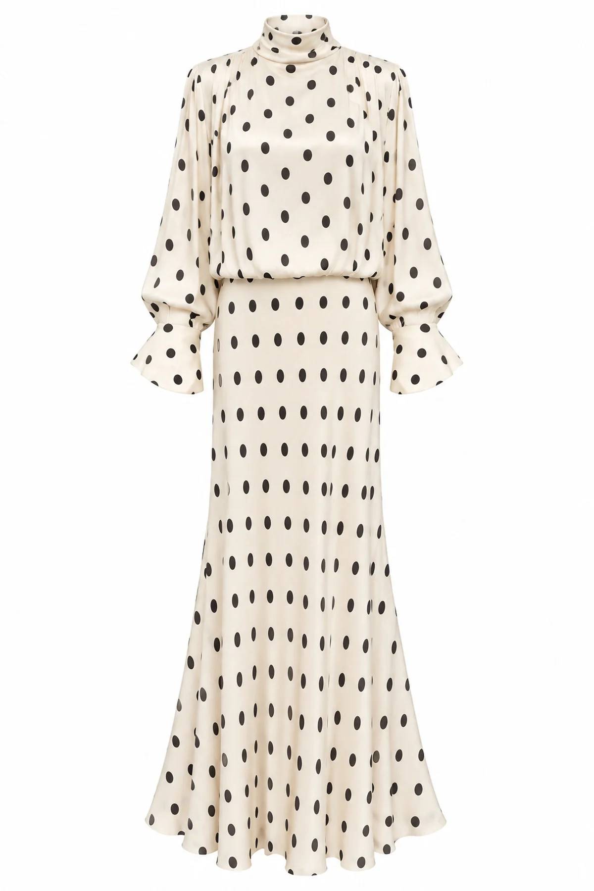 Polka Dot Satin Scarf Dress