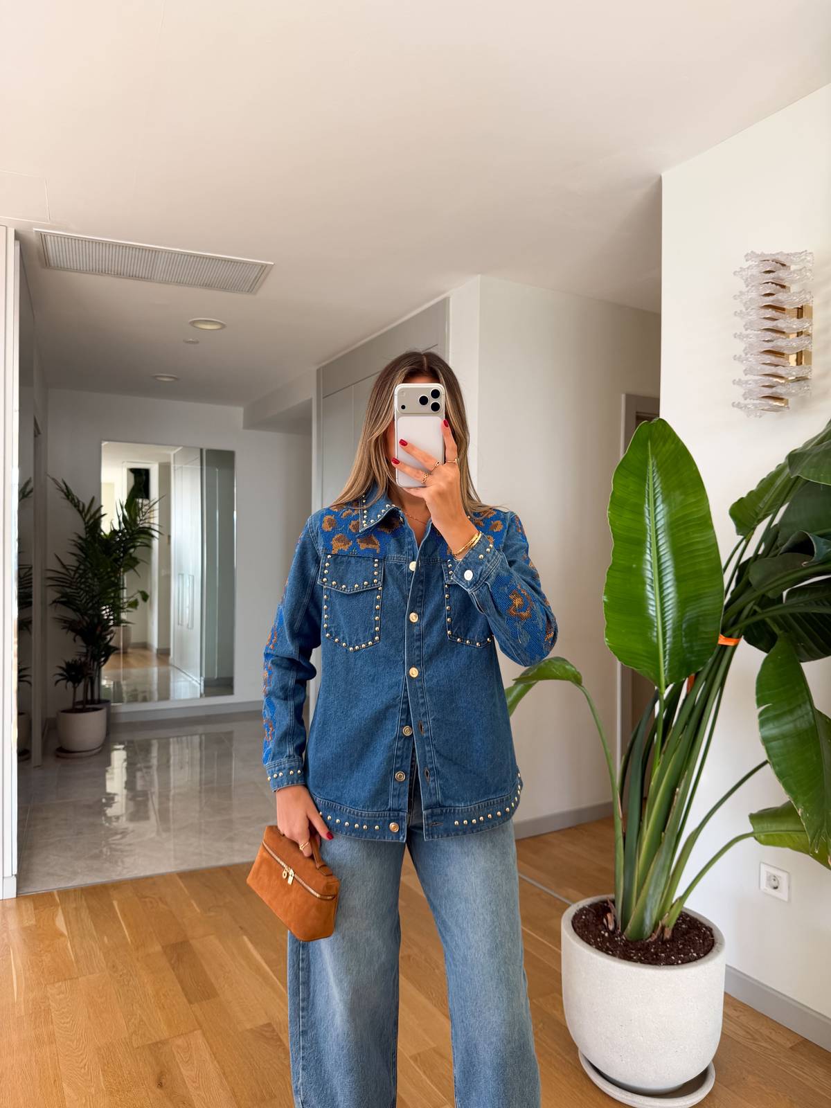 Embroidered Denim Shirt — photograph 2