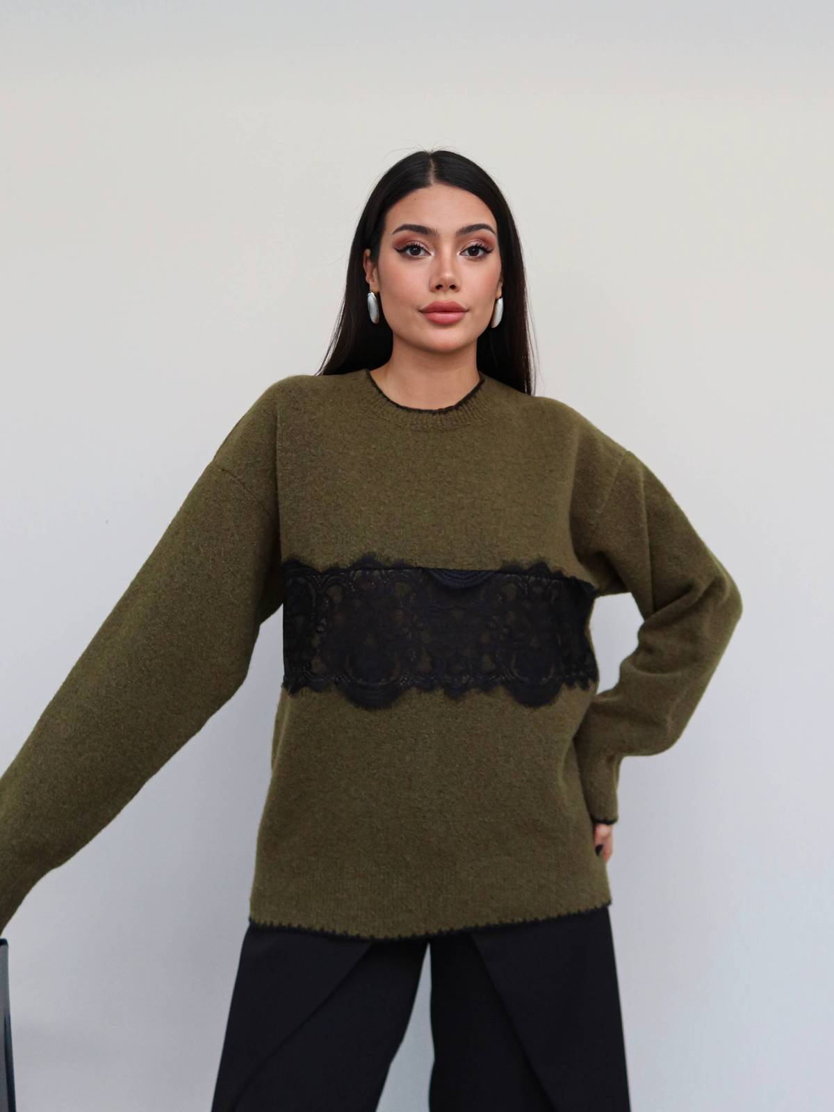 Lace Heart Detail Soft Knit Jumper — photograph 4