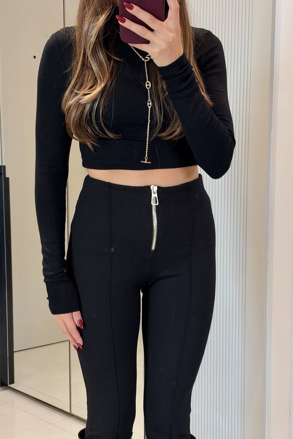 Holly Black Gold Detail Tayt Trousers — photograph 3