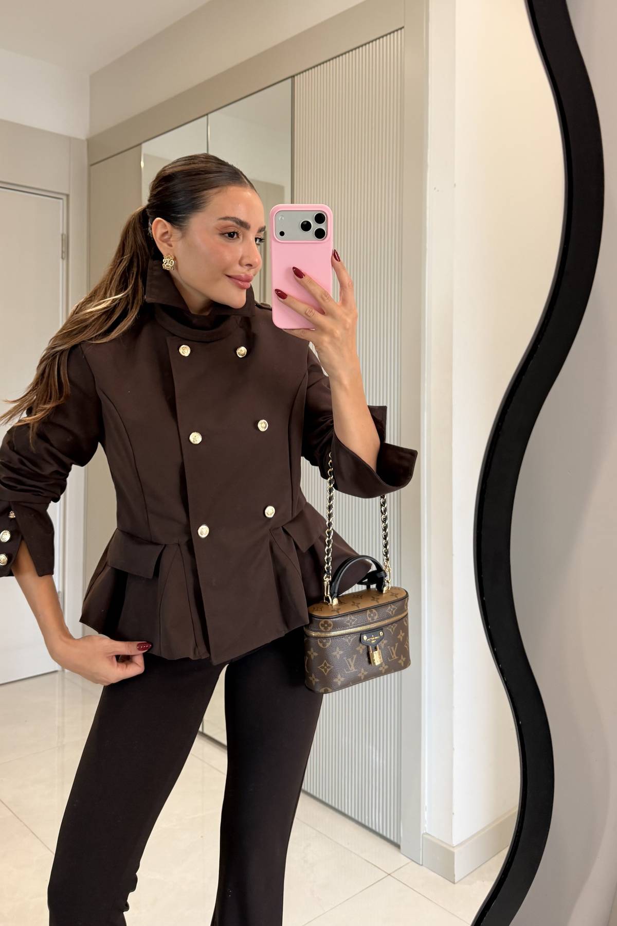 Ophelia Buttoned Peplum Blazer Jacket