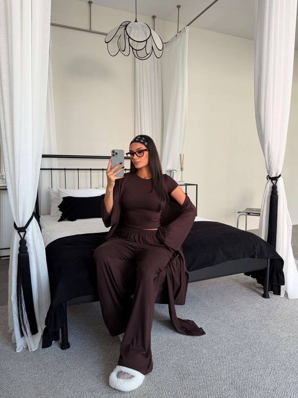 Long Cardigan Relaxed Three Piece Set