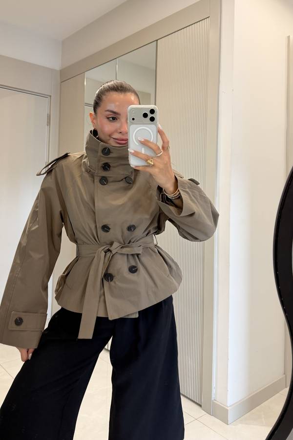 Saphira Belted Short Trench Coat