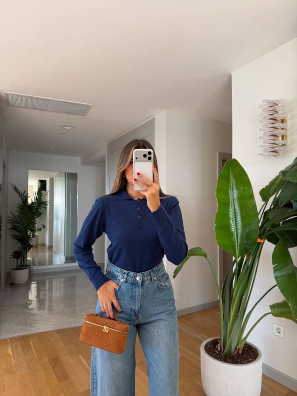 Davi Polo Neck Shoulder Padded Knit