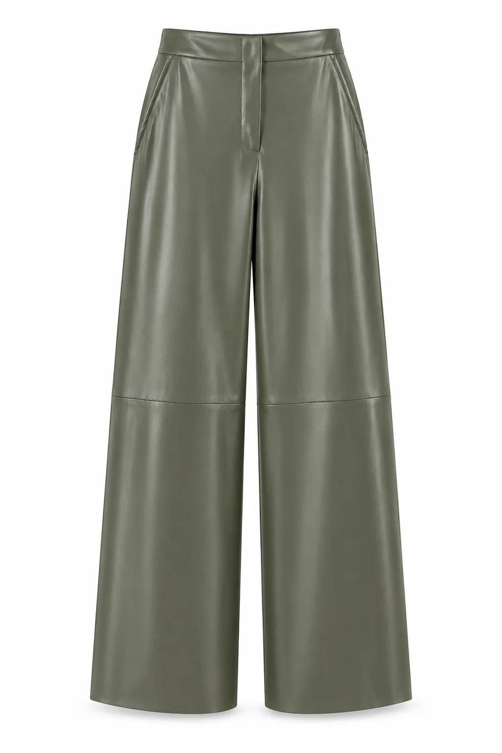 Leather Osso Khaki Regular Fit Trousers