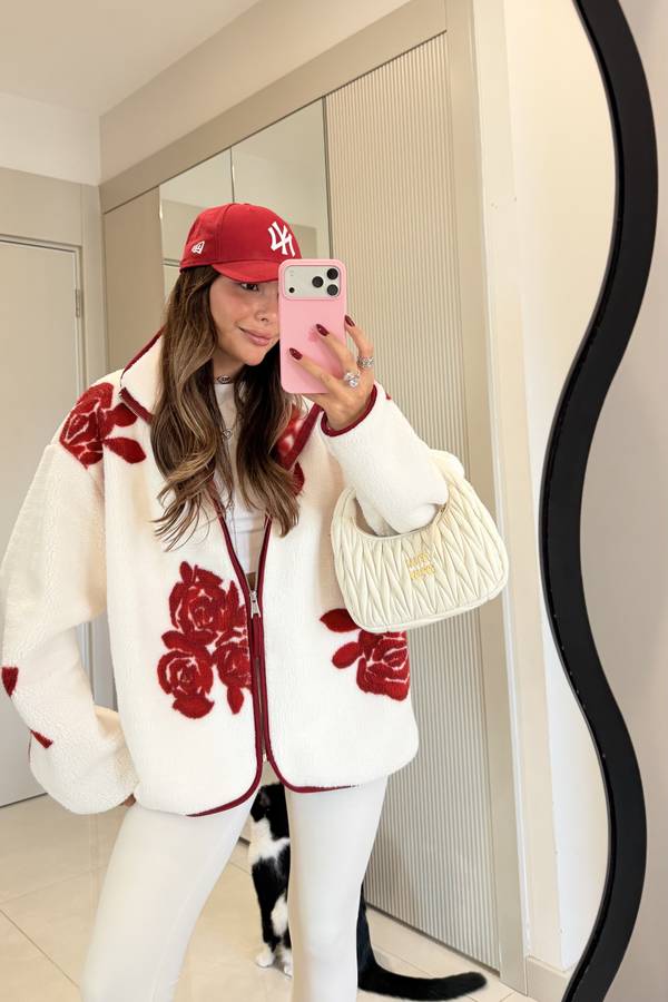 Presy Pattern Teddy Zip Sweatshirt