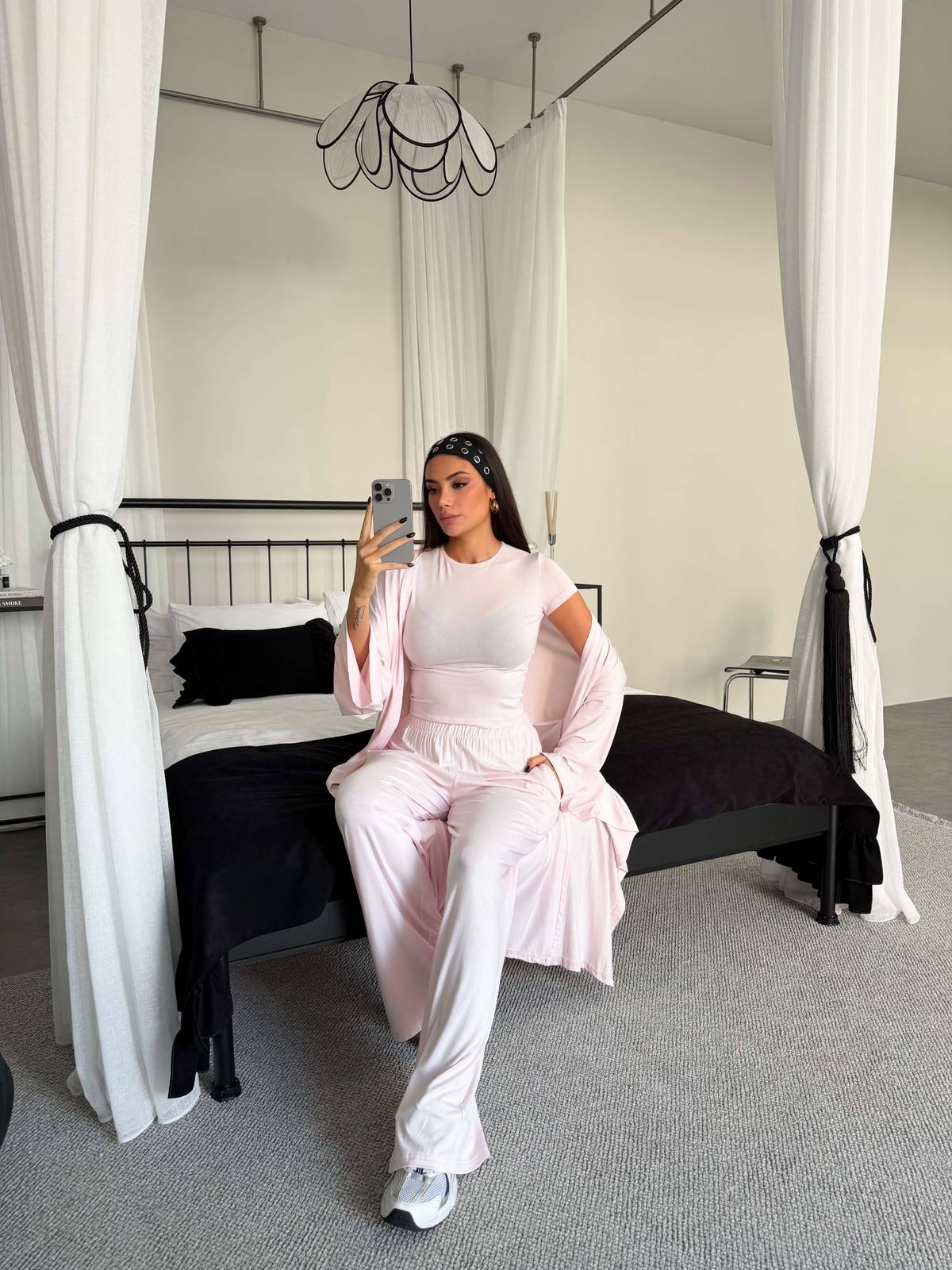 Long Cardigan Relaxed Three Piece Set — photograph 2