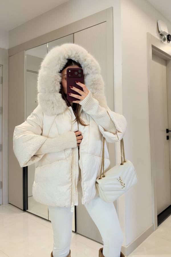 Bonilla Embellished Premium Luxury Puffer Coat