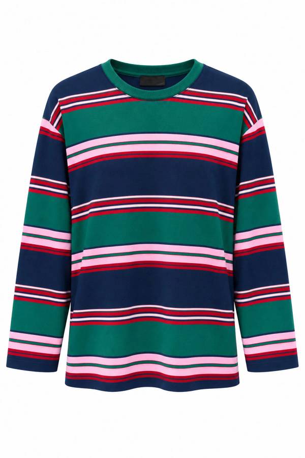 Multi Multicoloured Striped Long Sleeve T-Shirt