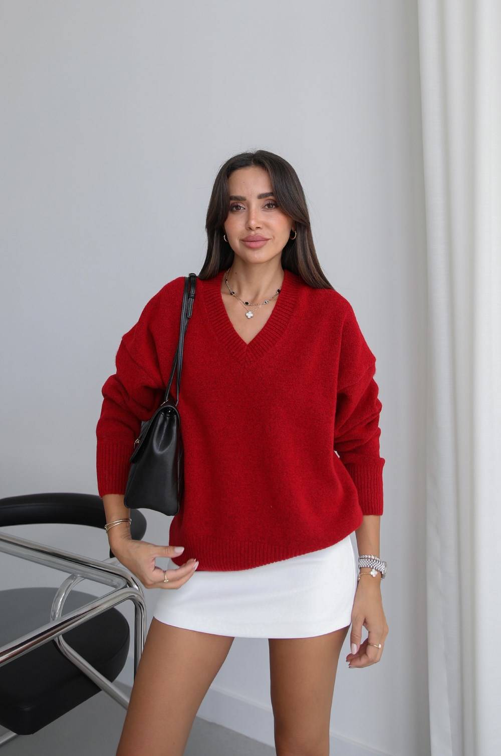 Lorenza V Neck Wool Blend Premium Jumper