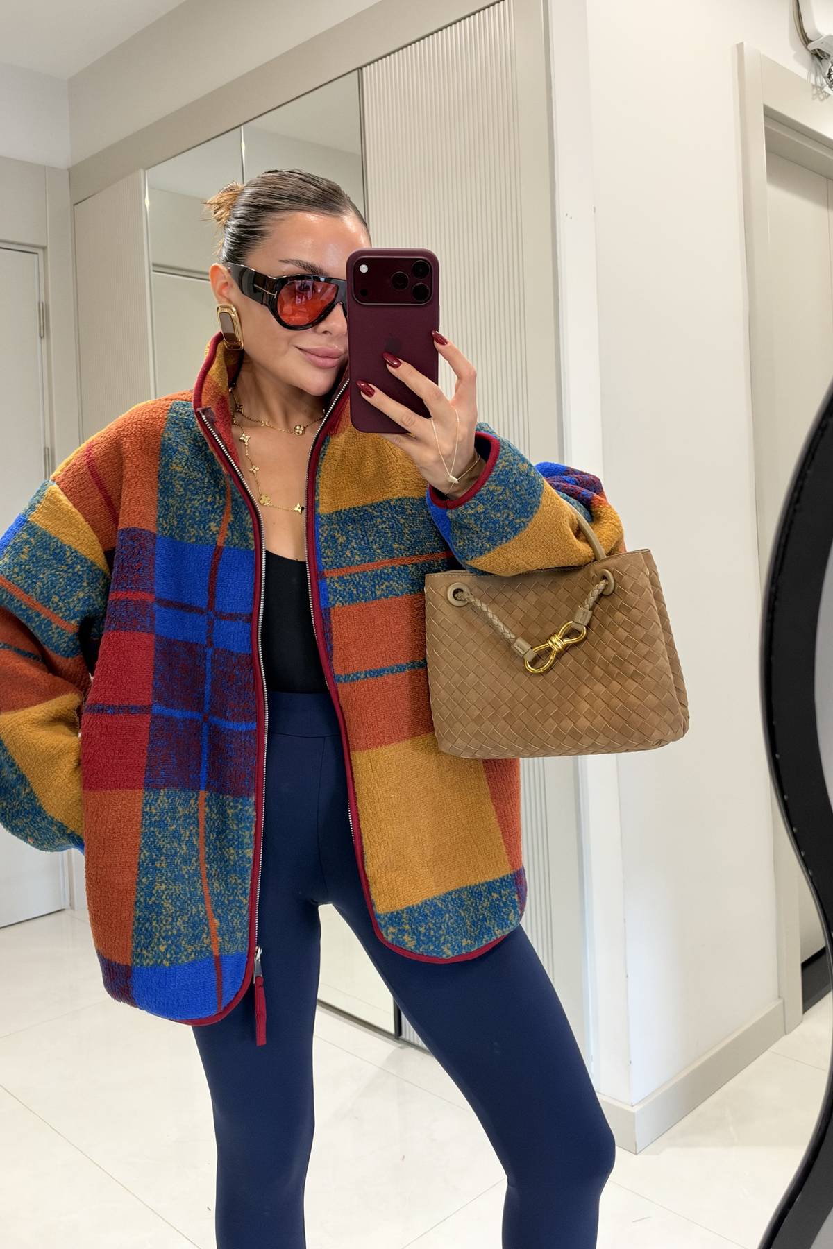 Presy Multicoloured Patterned Teddy Zip Sweat — photograph 2