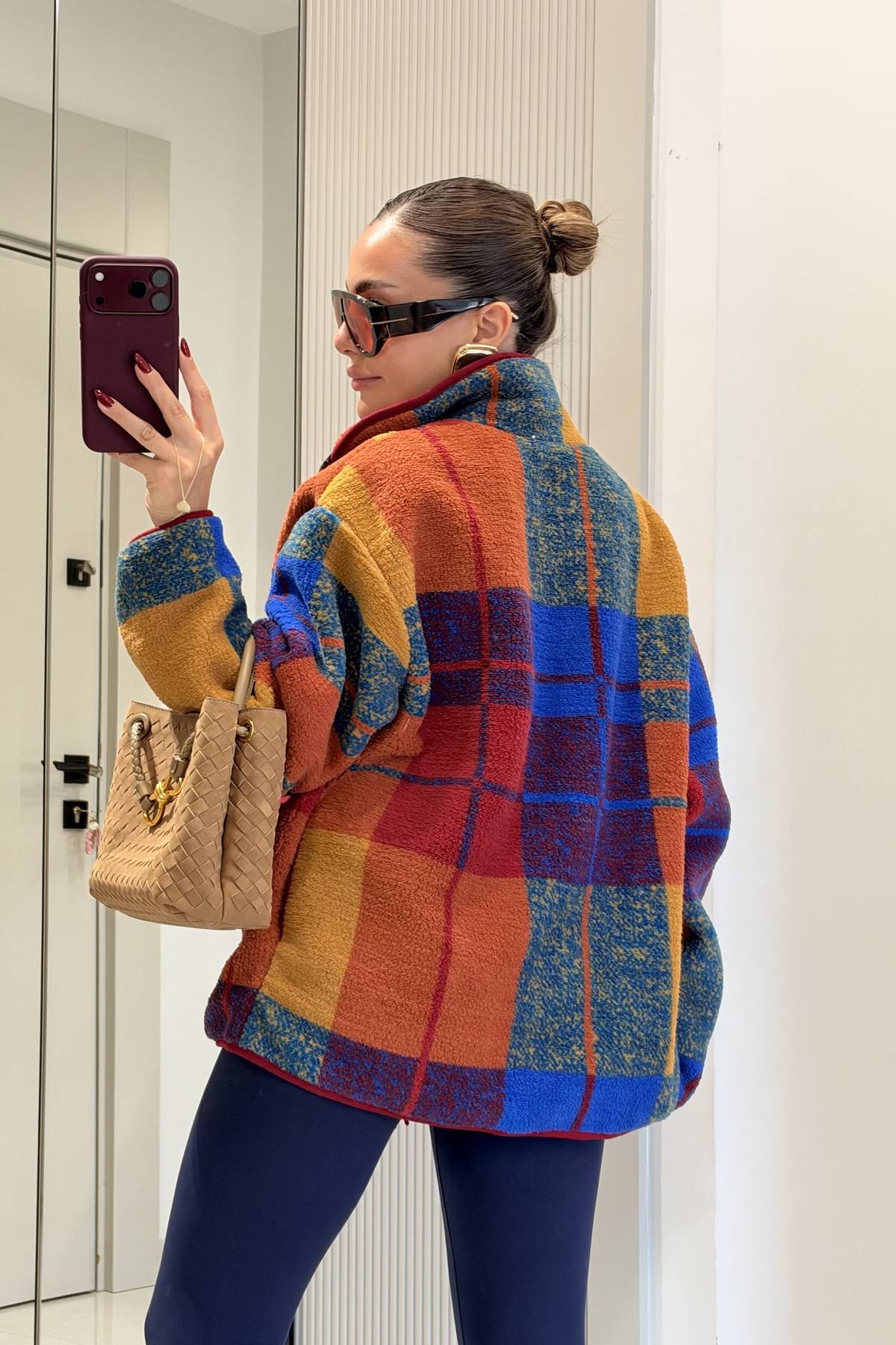 Presy Multicoloured Patterned Teddy Zip Sweat — photograph 3