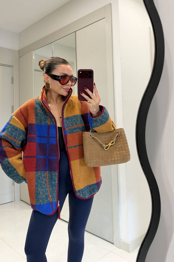 Presy Patterned Teddy Zip Sweatshirt
