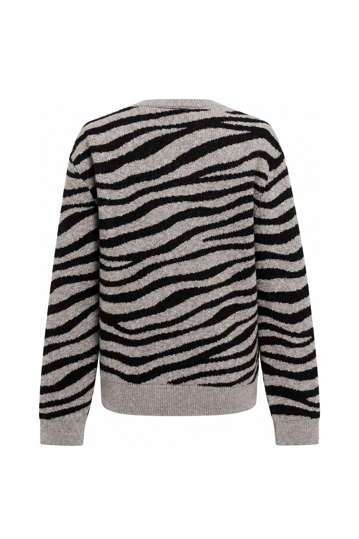 V Neck Zebra Print Cardigan — photograph 4